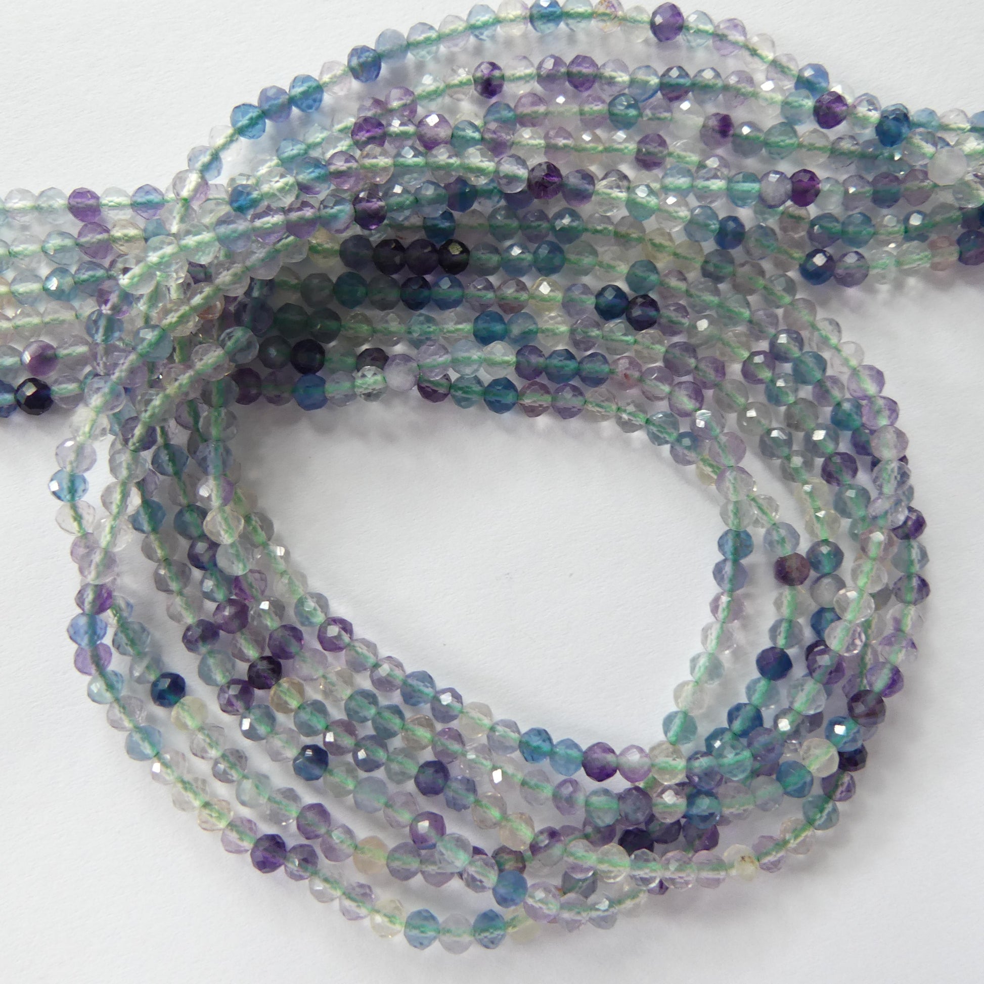 3mm AAA Multi Fluorite Beads Faceted Beads 15" Multi Color Genuine Gemstone Tiny Small Beads for Jewelry Making Beading Craft Gift