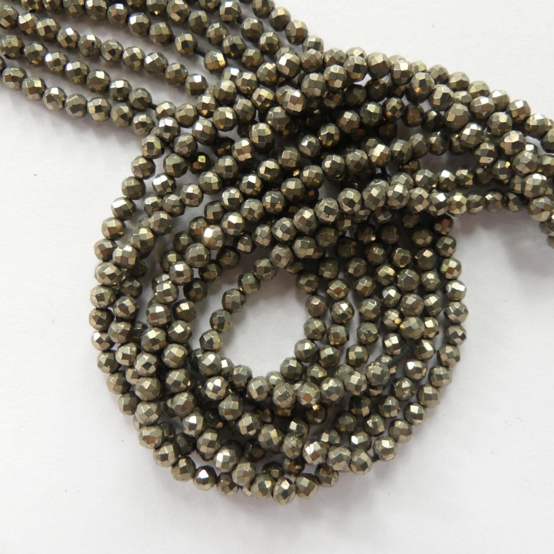 3mm Natural AAA Pyrite Beads Genuine Pyrite Beads 12.5" Gemstone Sparkly Beads for Jewelry Making Beading Crafter Gift
