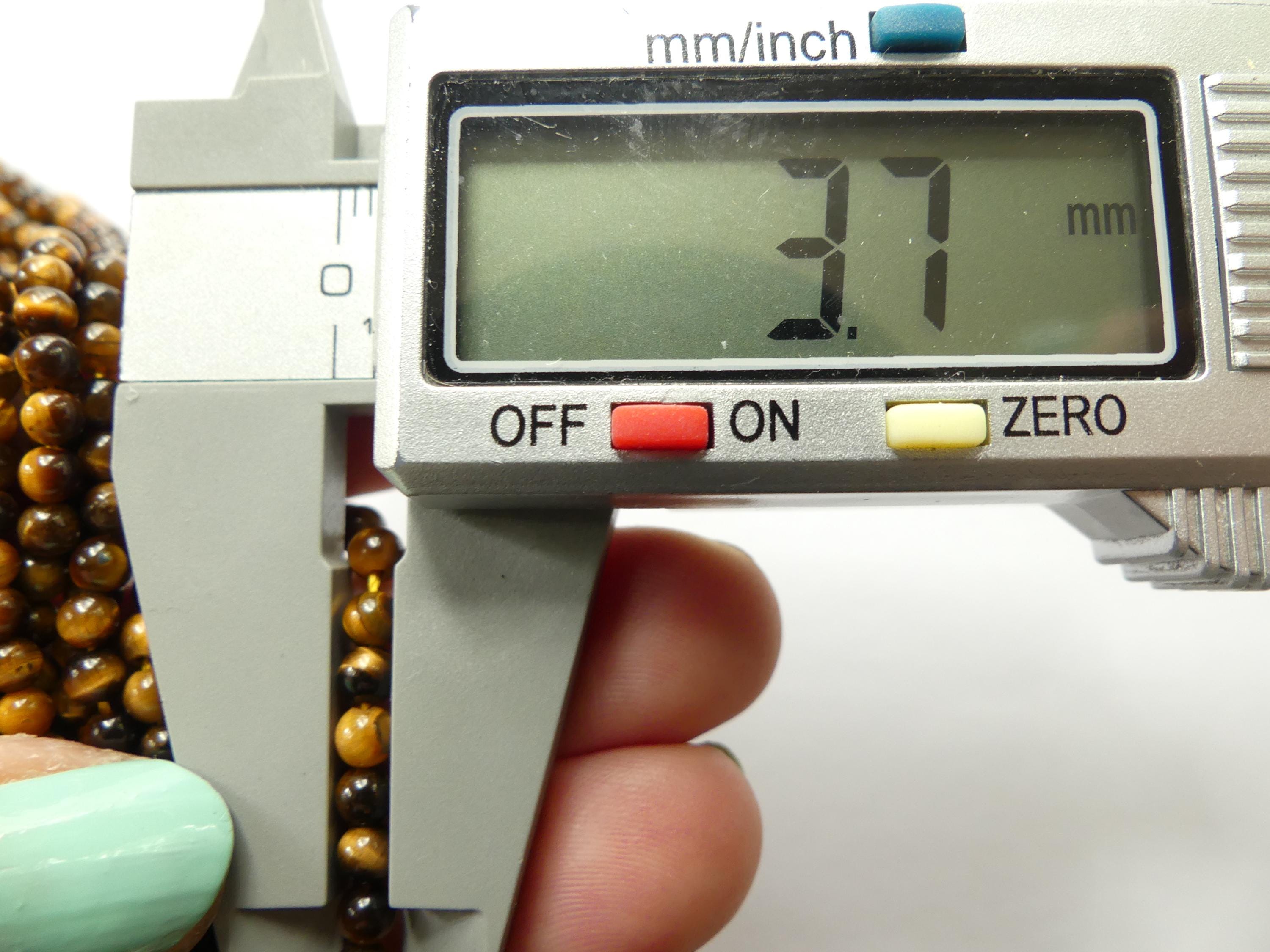 3mm 4mm Tigers Eye Beads Smooth Tiger Eye Genuine Tiny Beads 15" Gemstone Beads for Jewelry Making Beading Craft Gift Seed Beads Brown