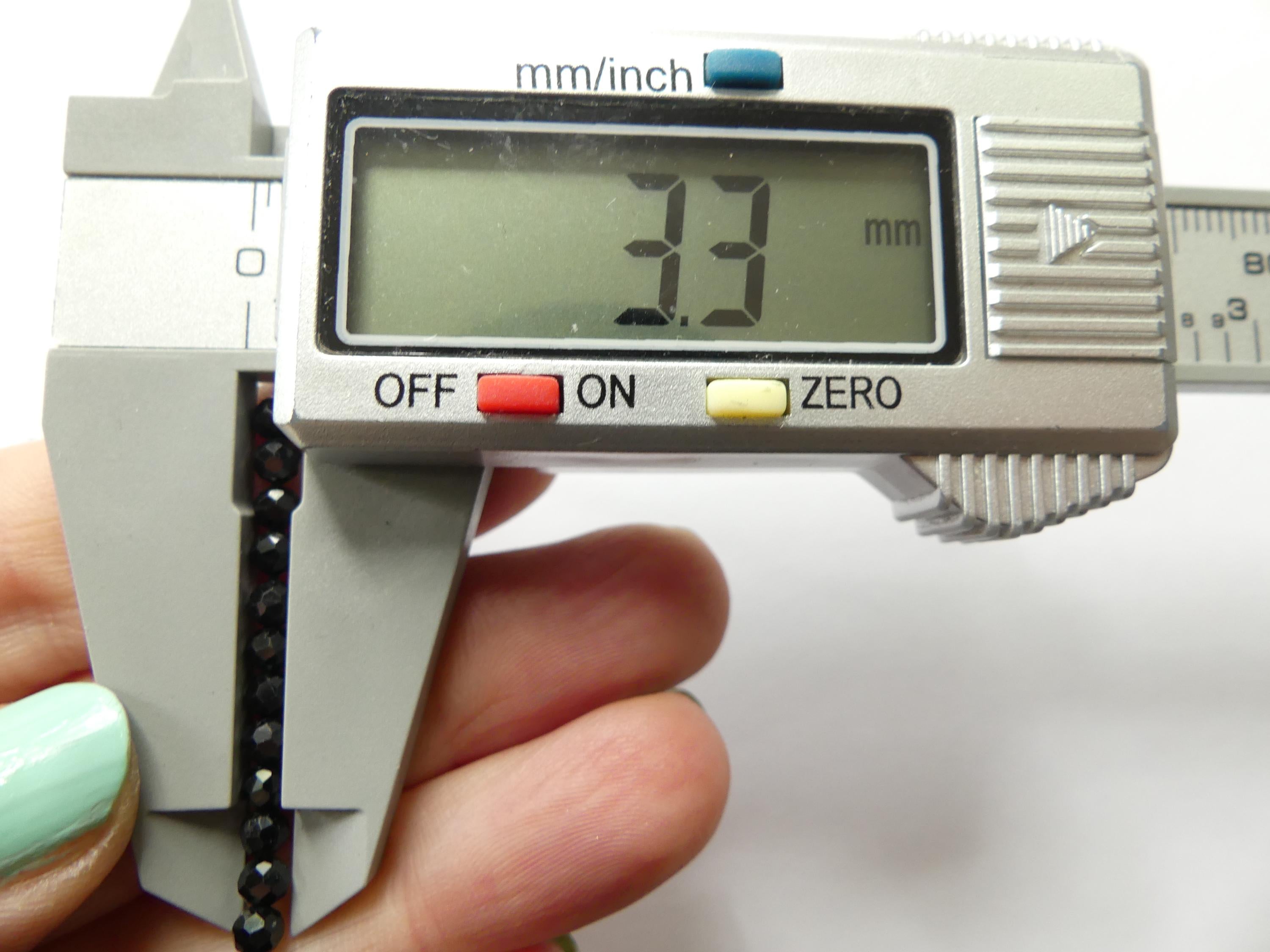 3mm Black Tourmaline Faceted Beads 15" Sparkly Black Stone Crystal Genuine Gemstone Beads for Jewelry Making Beading Craft Gift Beads