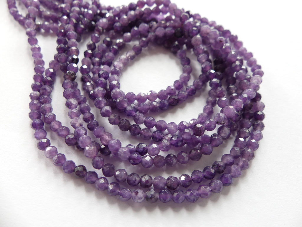 3mm Purple Angelite Faceted Beads Genuine Beads 15" Anhydrite Gemstone Beads Beading Crafter Gift for Crafter