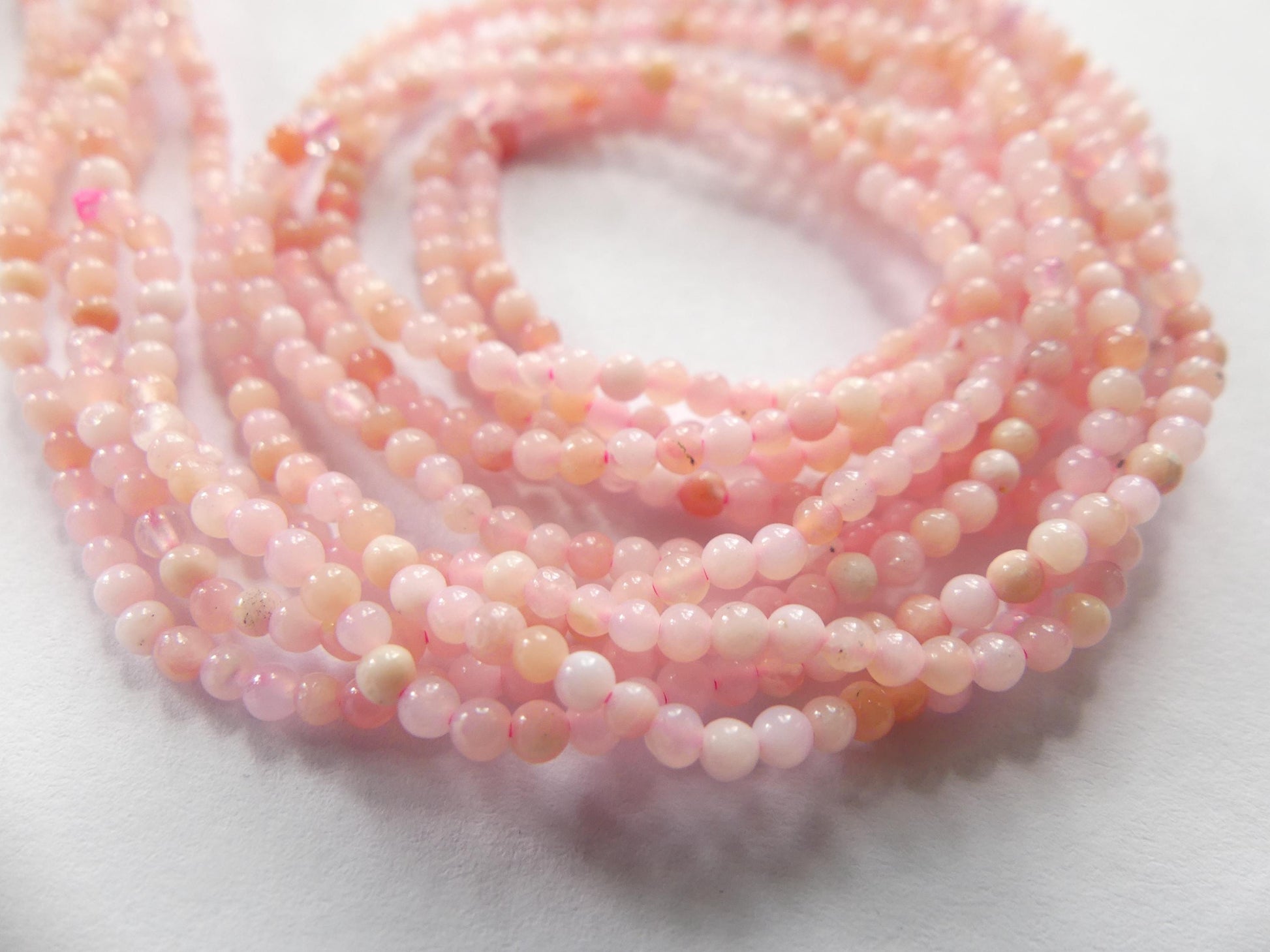 2mm Peruvian Pink Opal Beads Smooth 15.5" Pink Opal Genuine Gemstone Beads Natural Opal for Jewelry Making Beading Craft Gift Beads