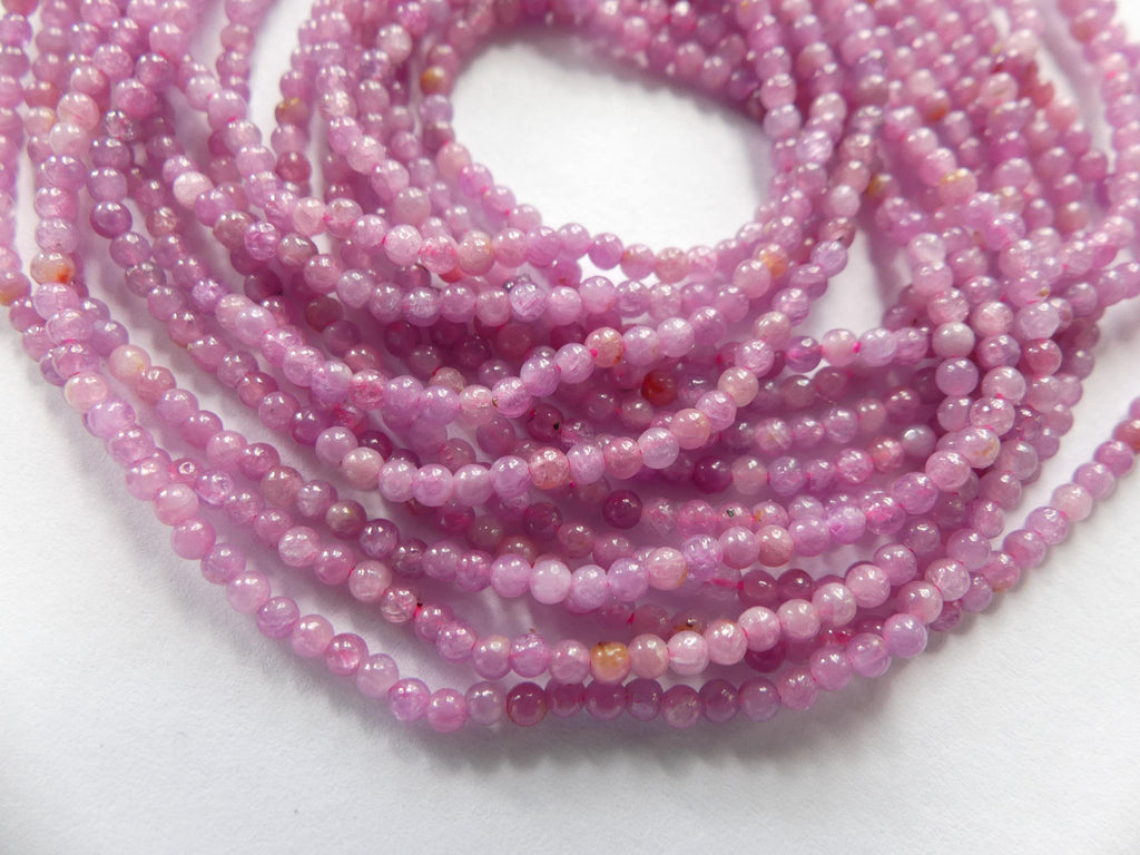 2mm Pink Ruby Beads Smooth 15" Natural Pink Ruby Smooth Beads Gemstone Beads Beading Crafter Gift July Birthstone DIY Jewelry Seed Beads