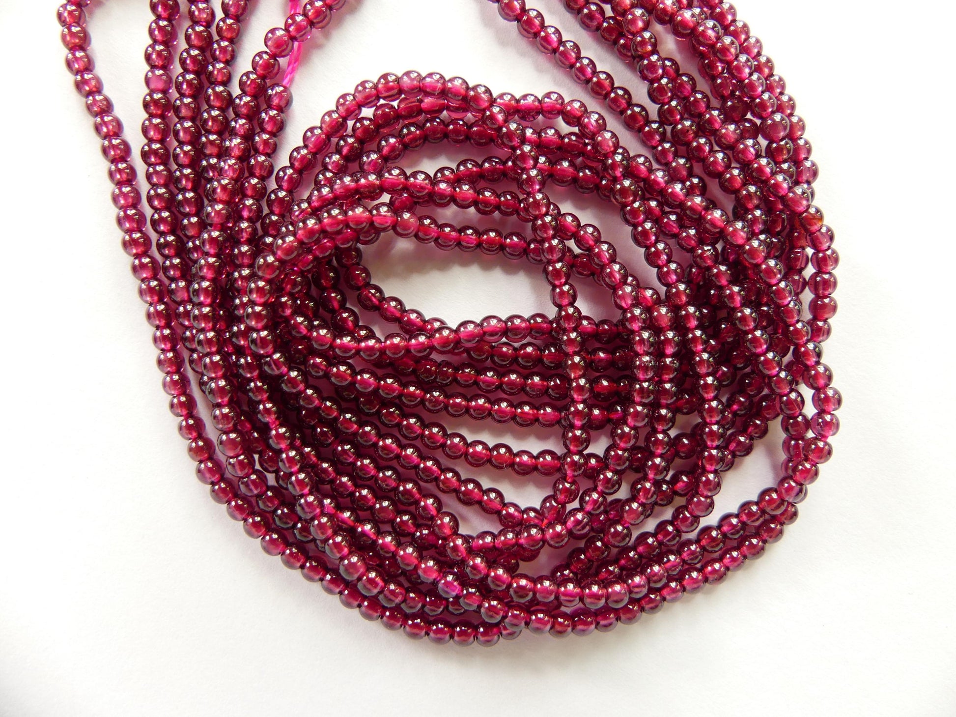 2.5mm AAA Pyrope Garnet Beads Smooth Beads 15" Natural Garnet Gemstone Beads Beading Crafter Gift January Birthstone Red Garnet Beads