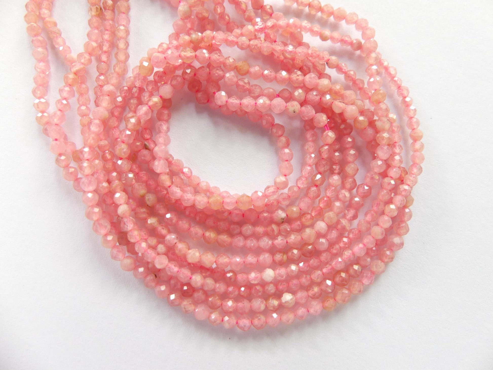 2mm AAA Rhodochrosite Beads Faceted 15" Nude Pink Genuine Gemstone Beads for Jewelry Making Beading Craft Gift Beads Self-Love Abundance