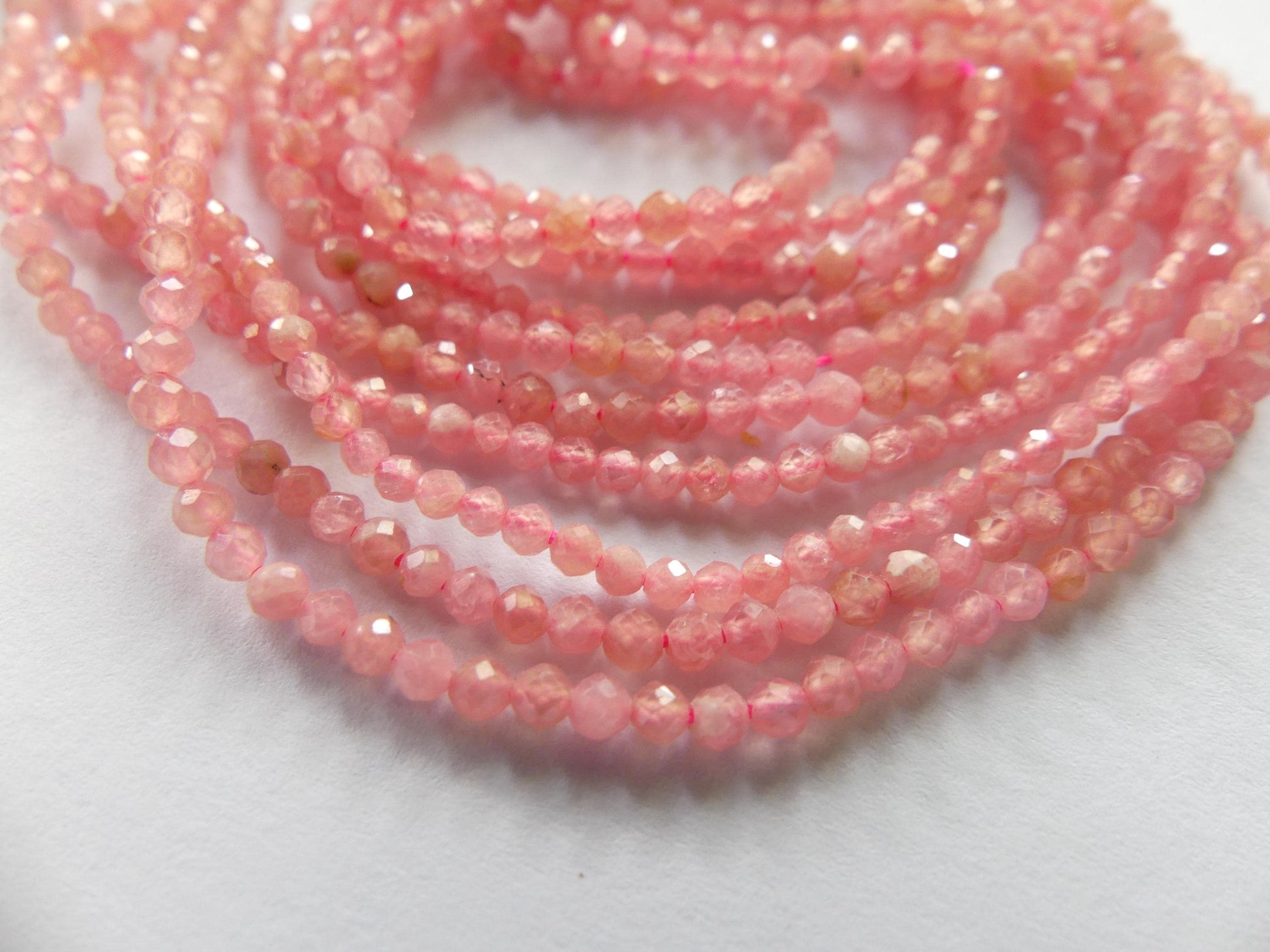 2mm AAA Rhodochrosite Beads Faceted 15" Nude Pink Genuine Gemstone Beads for Jewelry Making Beading Craft Gift Beads Self-Love Abundance