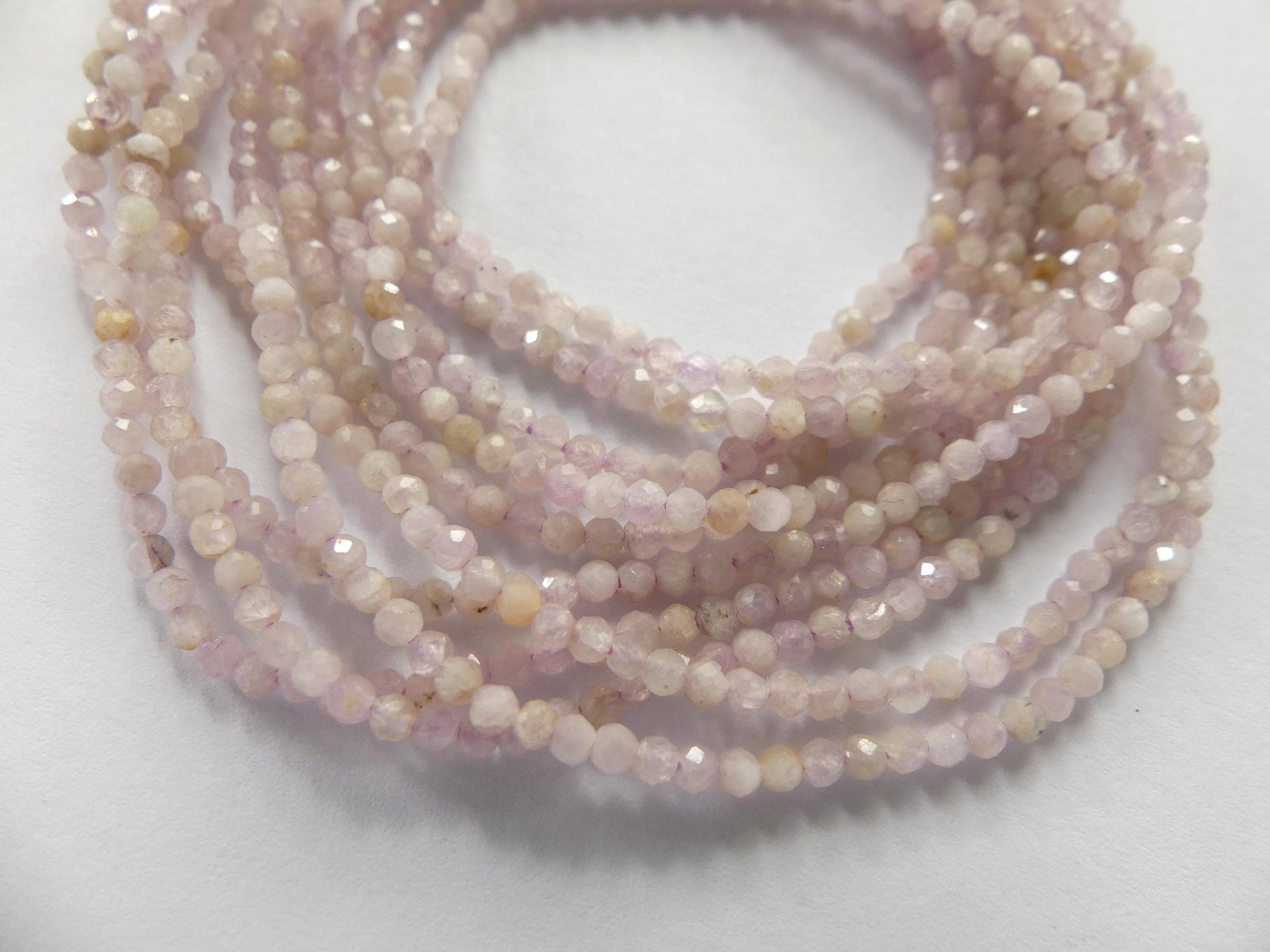 2mm Kunzite Micro Faceted Beads Genuine Lilac Kunzite Beads 15" Gemstone Beads for Jewelry Making Crafter Gift Seed Beads