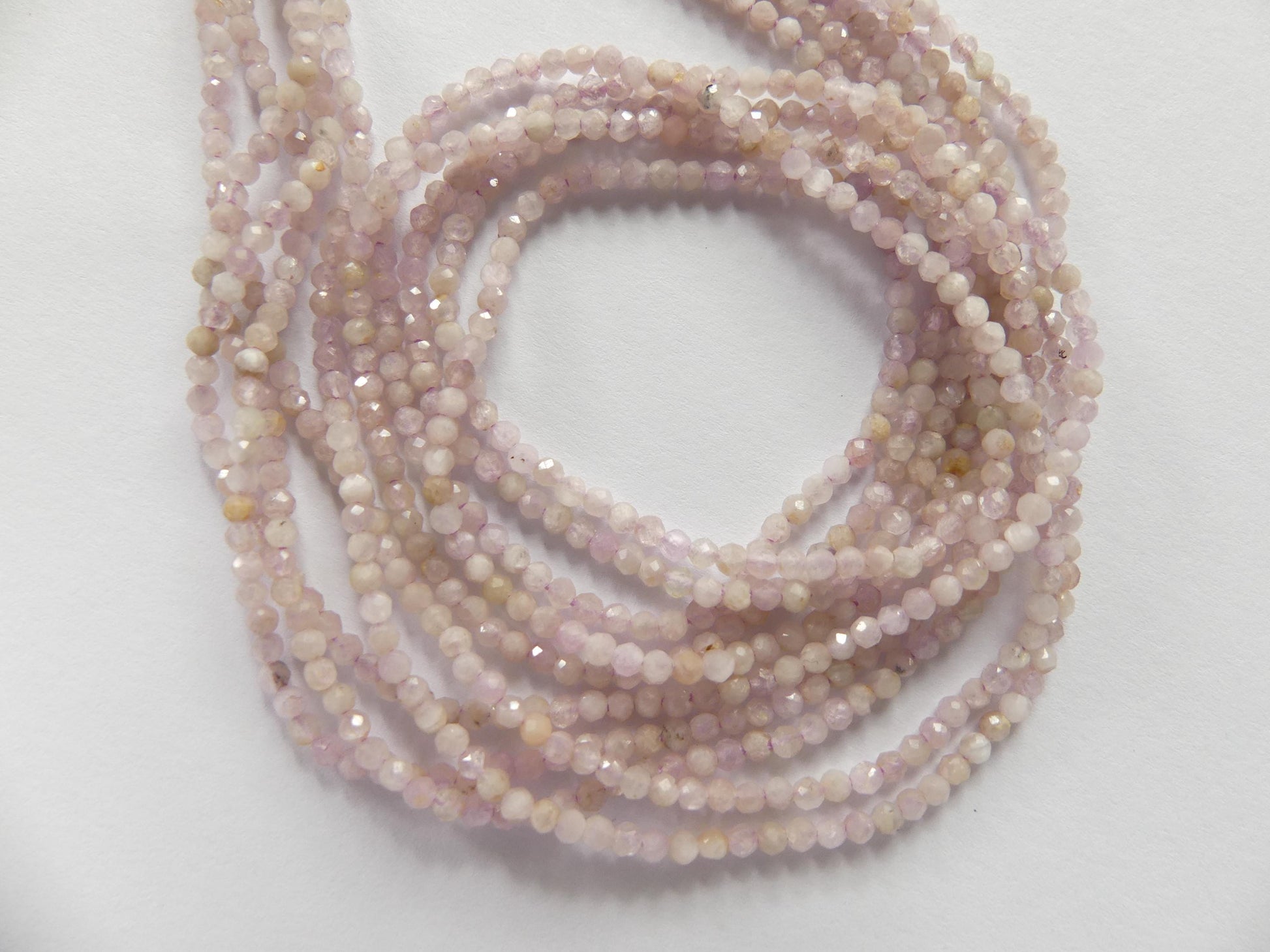 2mm Kunzite Micro Faceted Beads Genuine Lilac Kunzite Beads 15" Gemstone Beads for Jewelry Making Crafter Gift Seed Beads