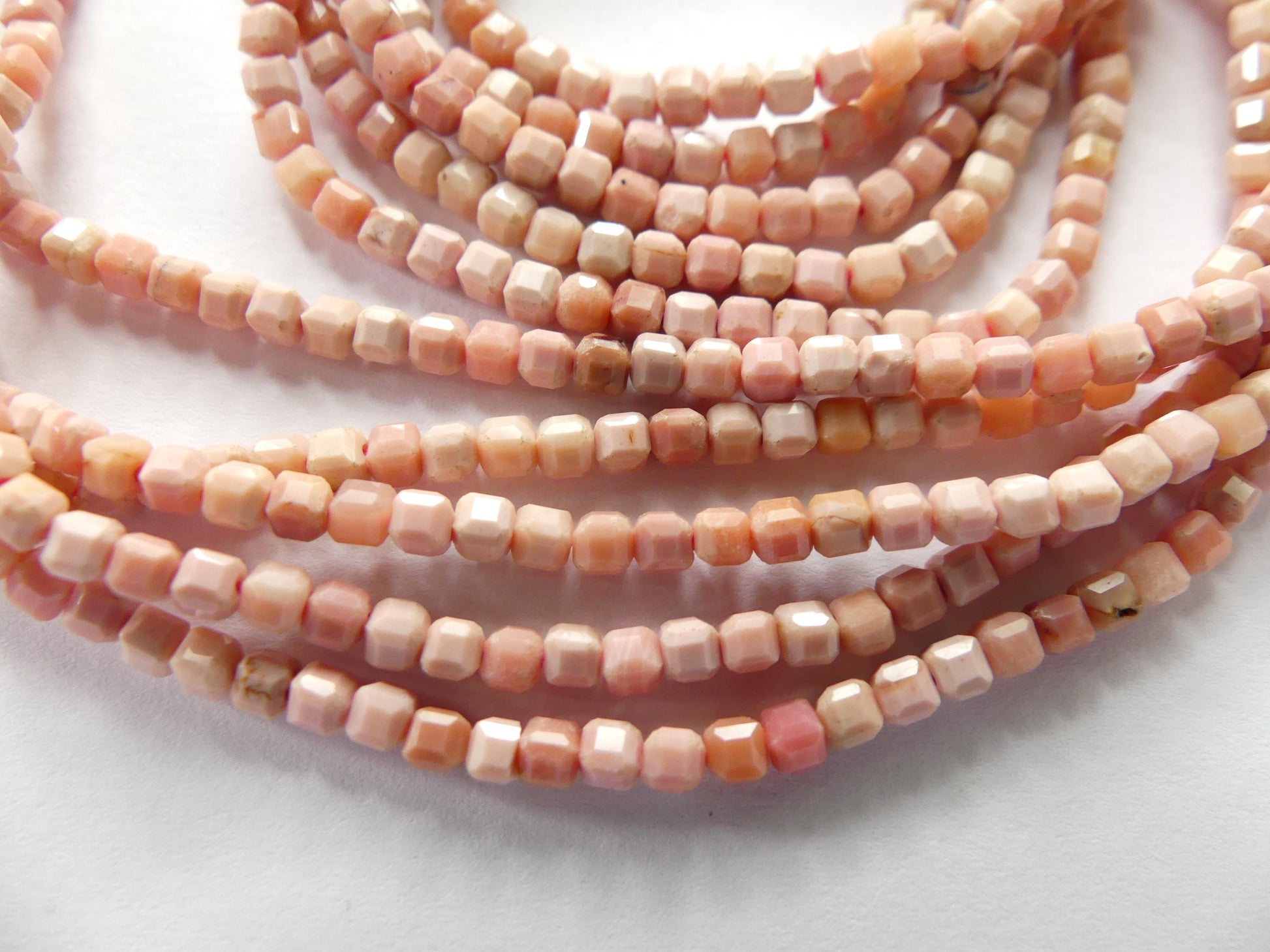 2mm Pink Jasper Cube Beads Genuine Small Pink Jasper Beads 15" Gemstone Beads for Jewelry Making Beading Gift for Crafter Seed Beads