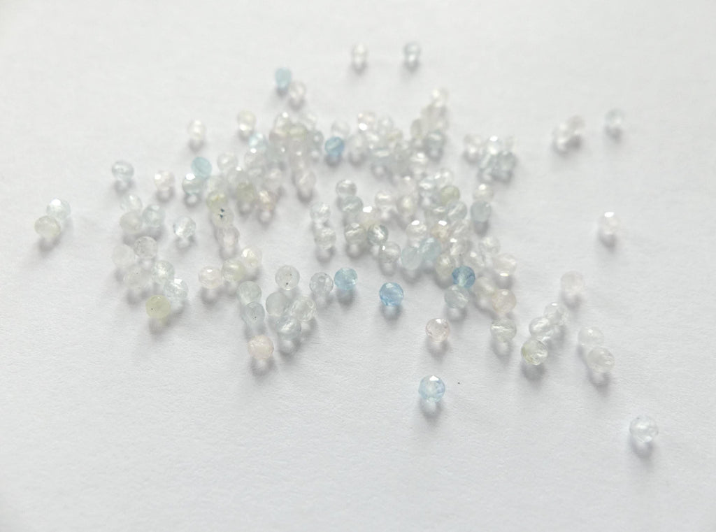 2mm Beryl Faceted Beads 15" Natural Pastel Gemstone Beads Aquamarine Beading Crafter Gift DIY Jewelry