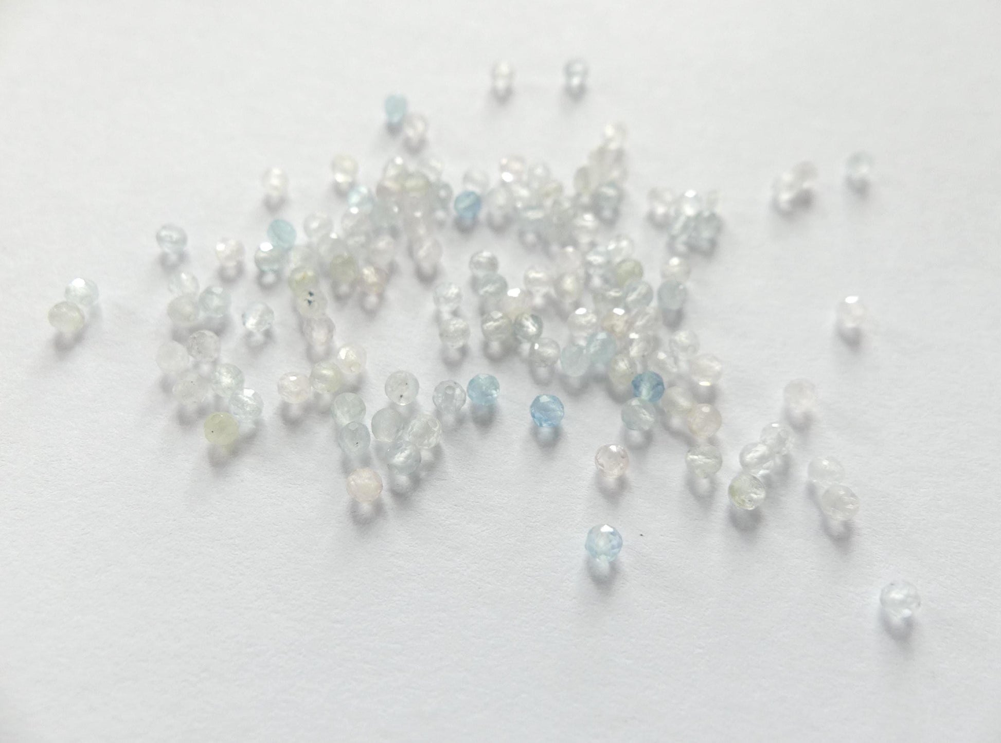 2mm Beryl Faceted Beads 15" Natural Pastel Gemstone Beads Aquamarine Beading Crafter Gift DIY Jewelry