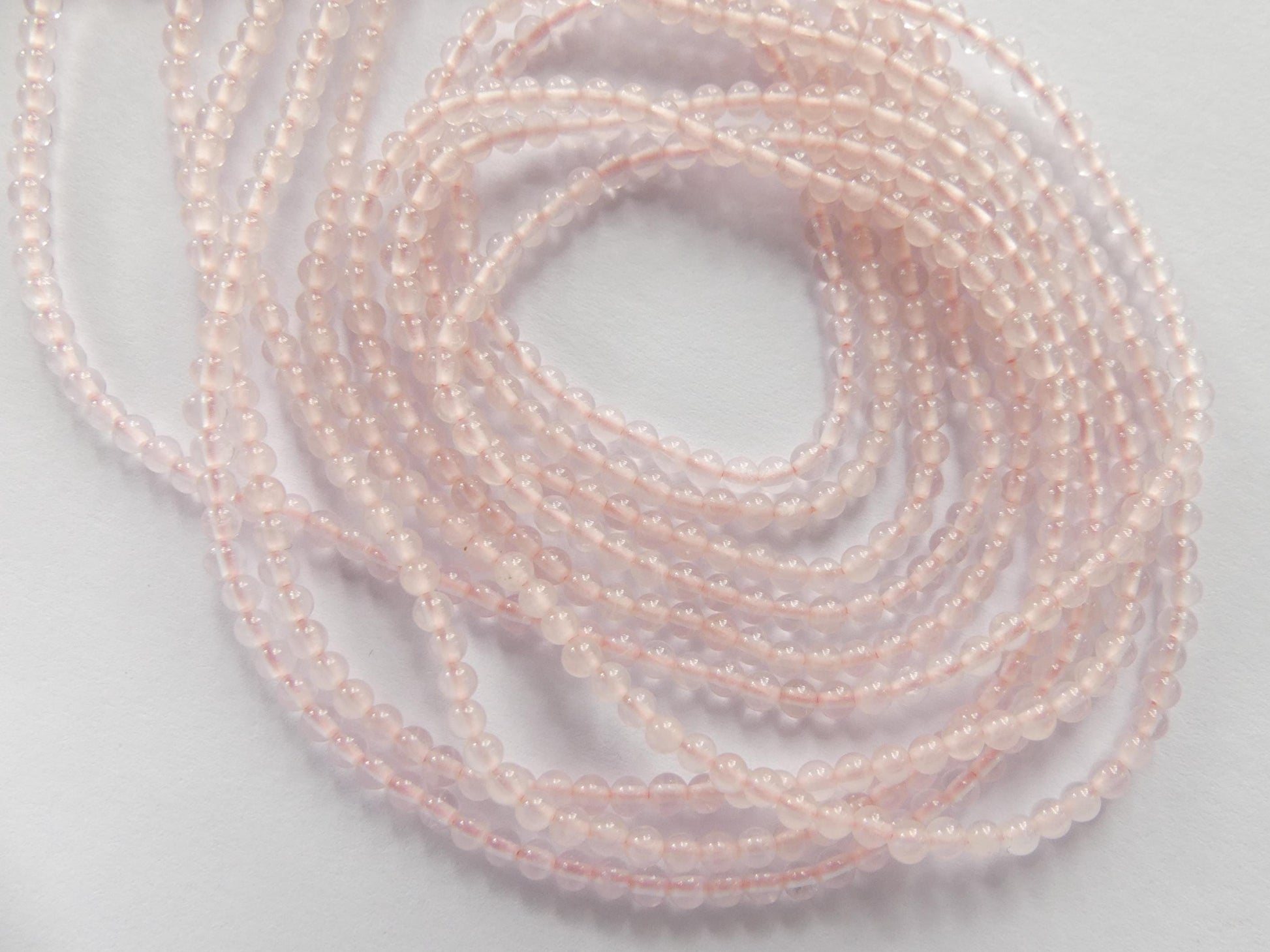 2mm AAA Rose Quartz Smooth Beads 15" Pale Pink Genuine Gemstone Beads for Jewelry Making Beading Craft Gift Beads