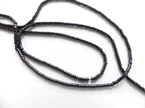 1.5mm Black Spinel Tube Beads Mini Tubes 15" Black Stone Crystal Genuine Gemstone Beads Jewelry Making Beading Craft Gift Beads Seed Beads