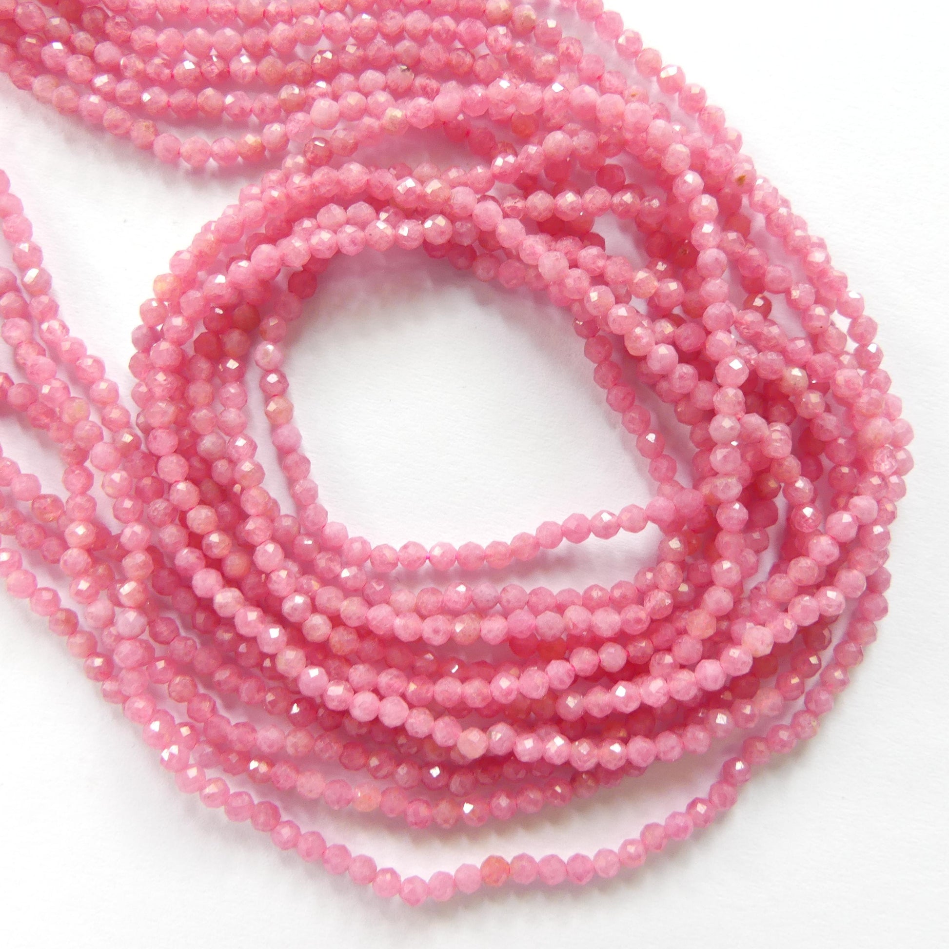 2mm AAA Rhodonite Beads Faceted 15" Pink Genuine Gemstone Beads for Jewelry Making Beading Craft Gift Beads Self-Love Abundance