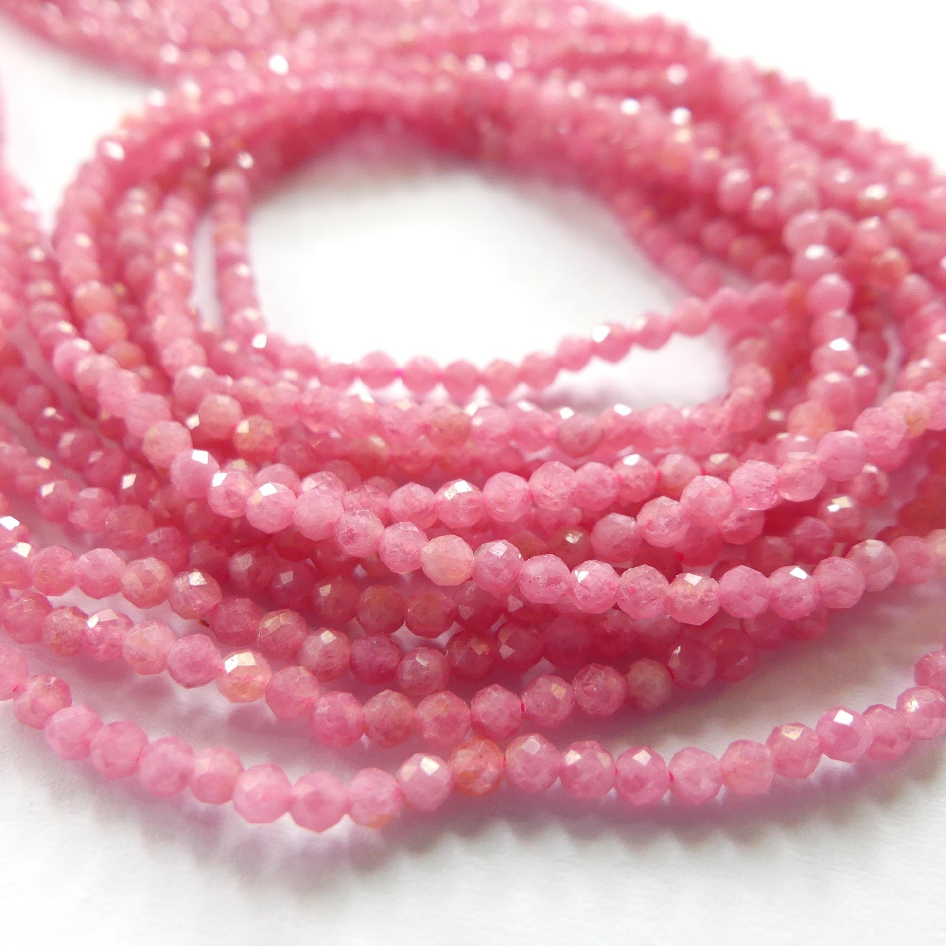 2mm AAA Rhodonite Beads Faceted 15" Pink Genuine Gemstone Beads for Jewelry Making Beading Craft Gift Beads Self-Love Abundance