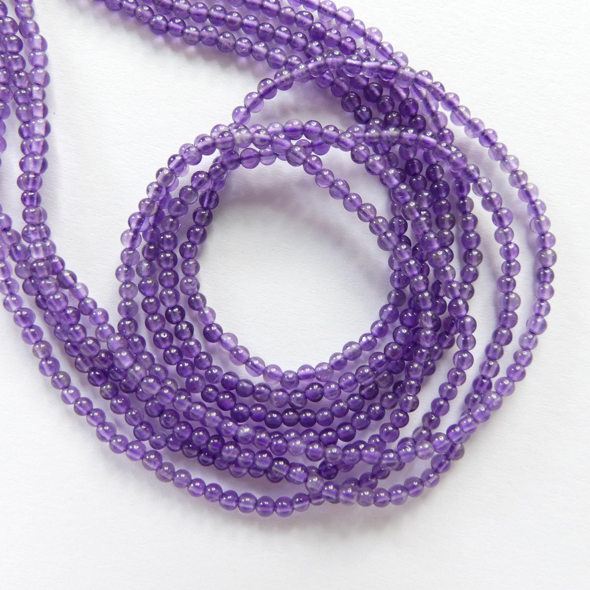 2mm AAA Amethyst Beads Smooth Beads 15.5" Purple Natural Amethyst Gemstone Beads Beading Crafter Gift February Birthstone