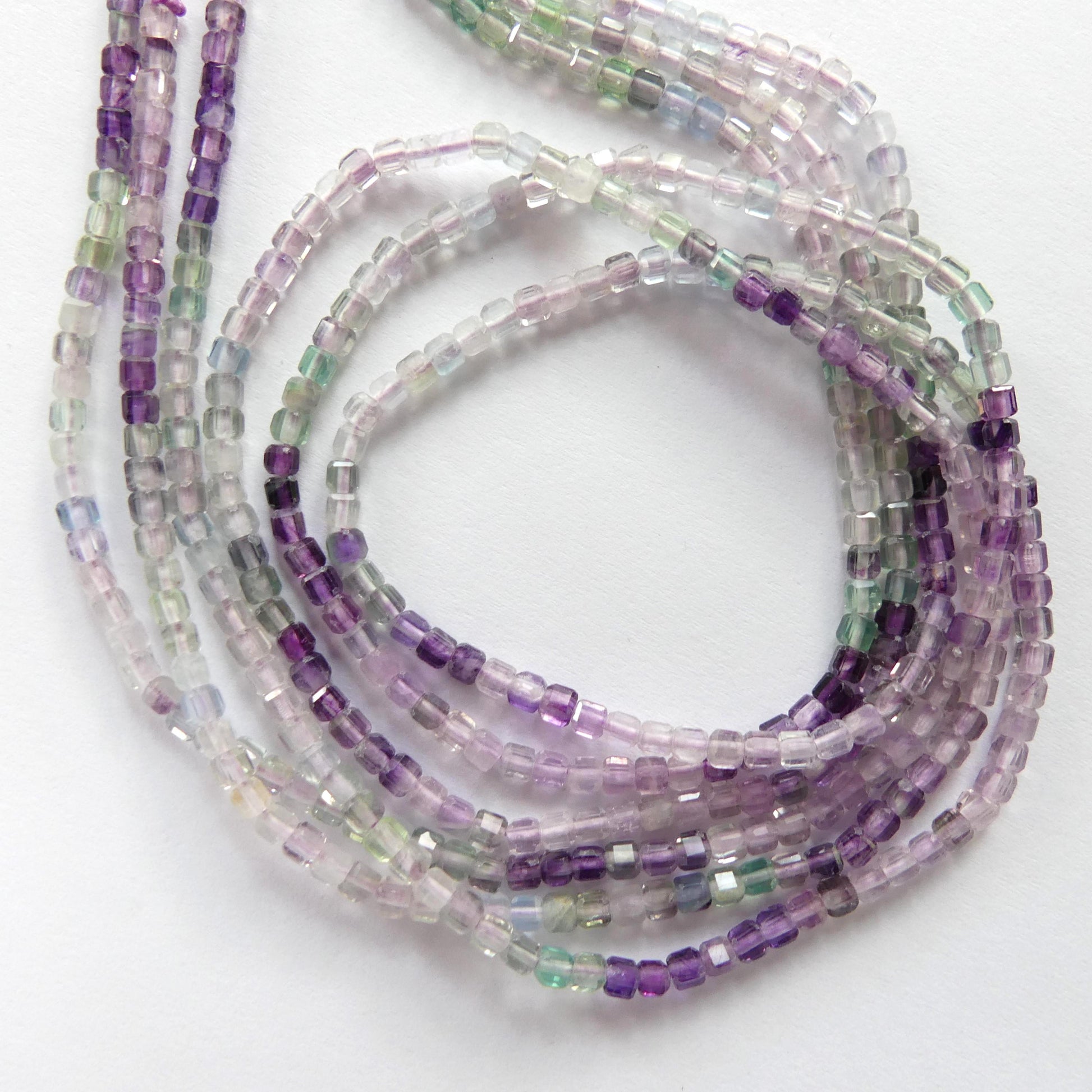 2mm AAA Multi Fluorite Beads Faceted Cube Beads 15" Multi Color Genuine Gemstone Tiny Small Beads for Jewelry Making Beading Craft Gift