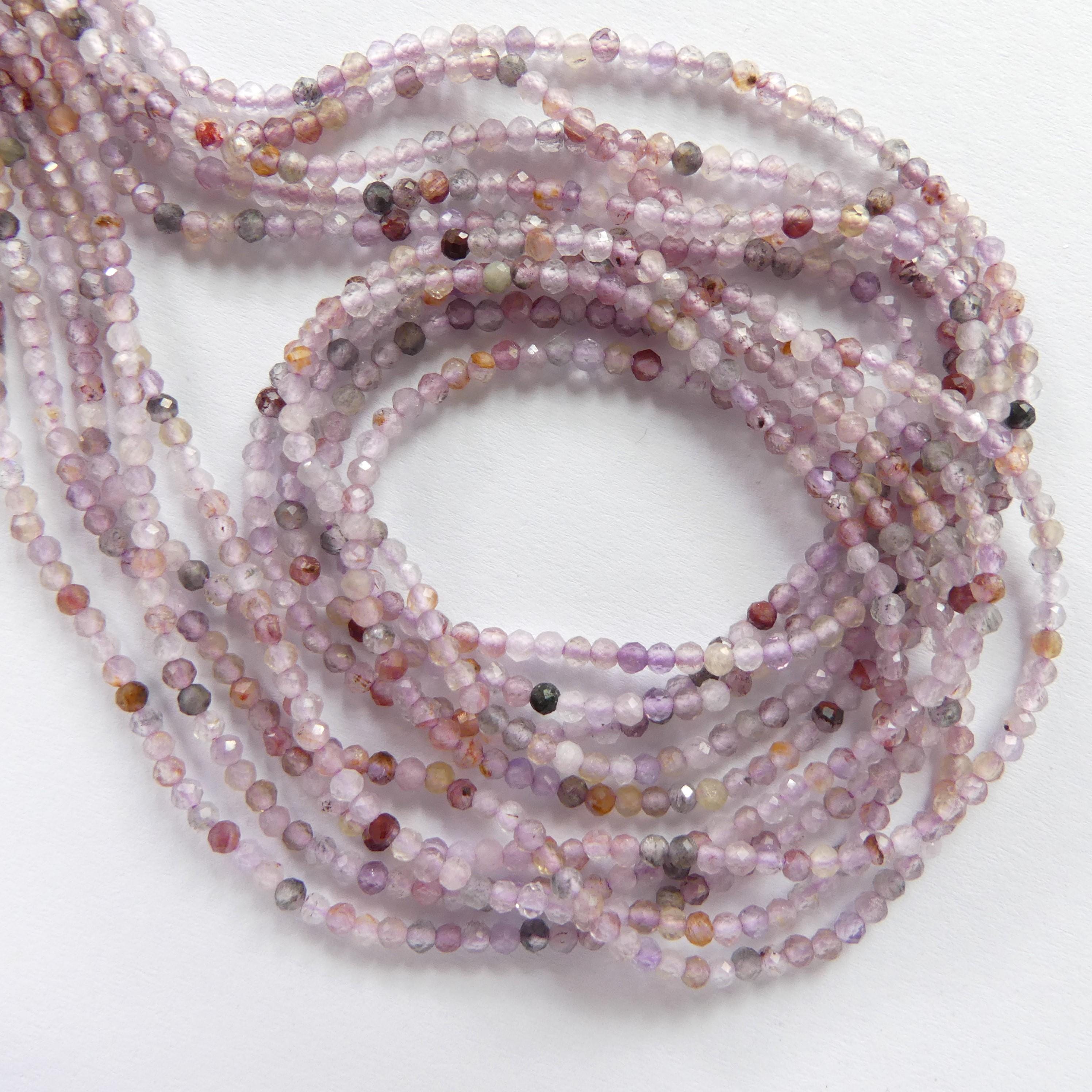 2mm Cacoxenite Micro Faceted Beads Super Seven 7 Genuine Beads 15" Sparkly Gemstone Melody Stone Beads Beading Crafter Gift
