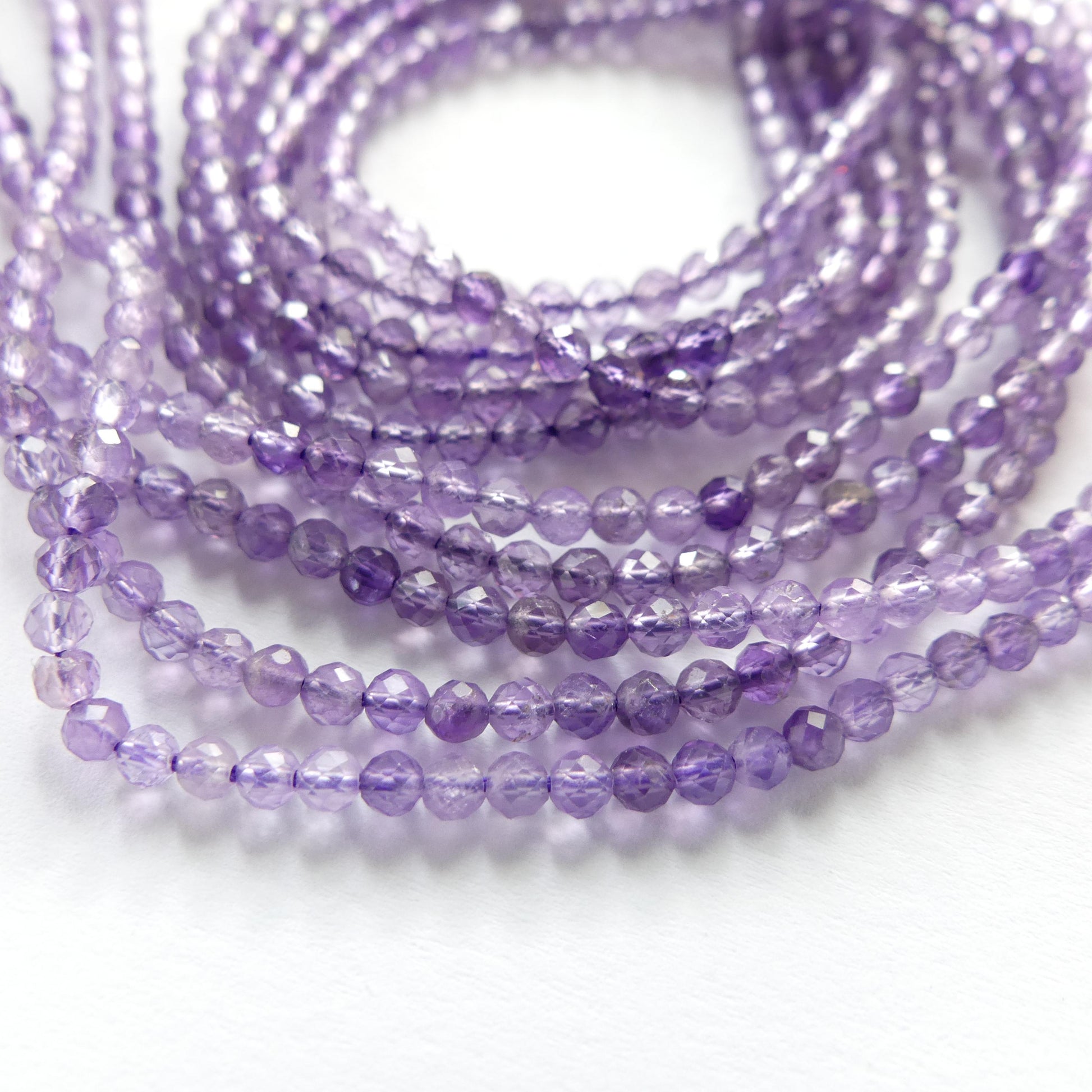 2.5mm AAA Amethyst Beads Micro Faceted Beads 15" Purple Natural Light Amethyst Gemstone Beads Beading Crafter Gift February Birthstone