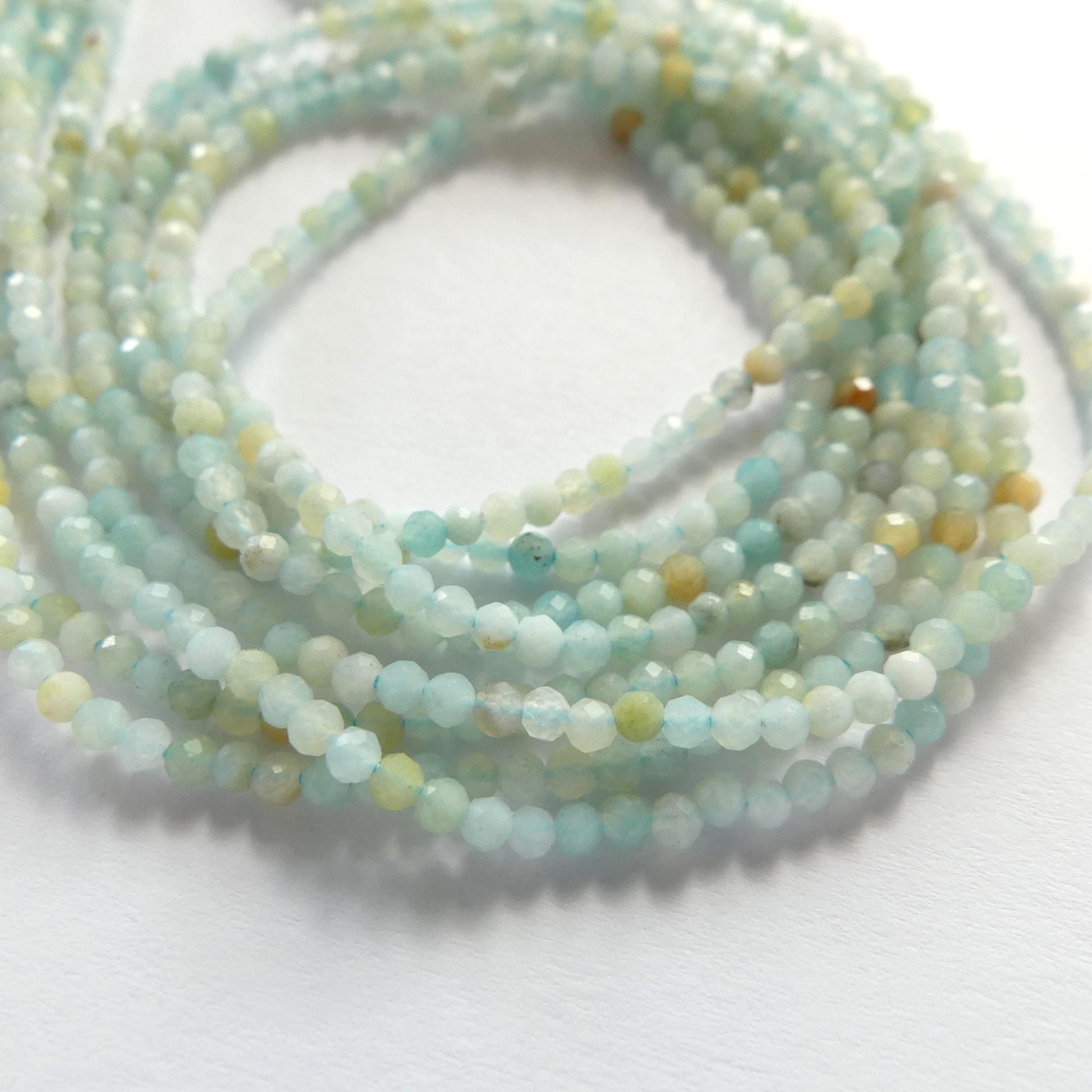 2mm Amazonite Beads Faceted 15" Multi Color amazonite Genuine Gemstone Beads for Jewelry Making Beading Craft Gift Beads
