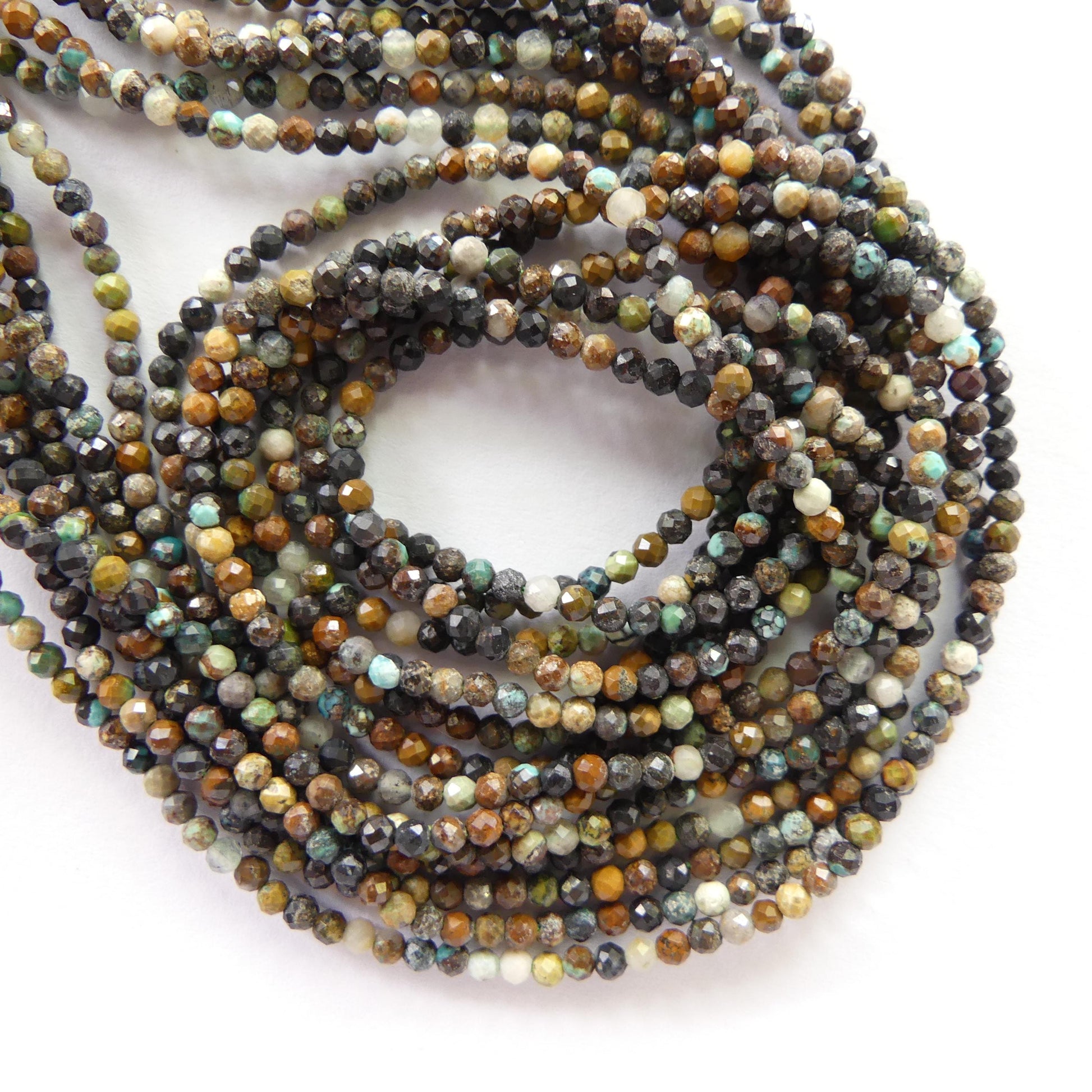 2mm African Turquoise Faceted Beads 15" Turquoise Genuine Gemstone Beads for Jewelry Making Beading Craft Gift Beads December Birthstone