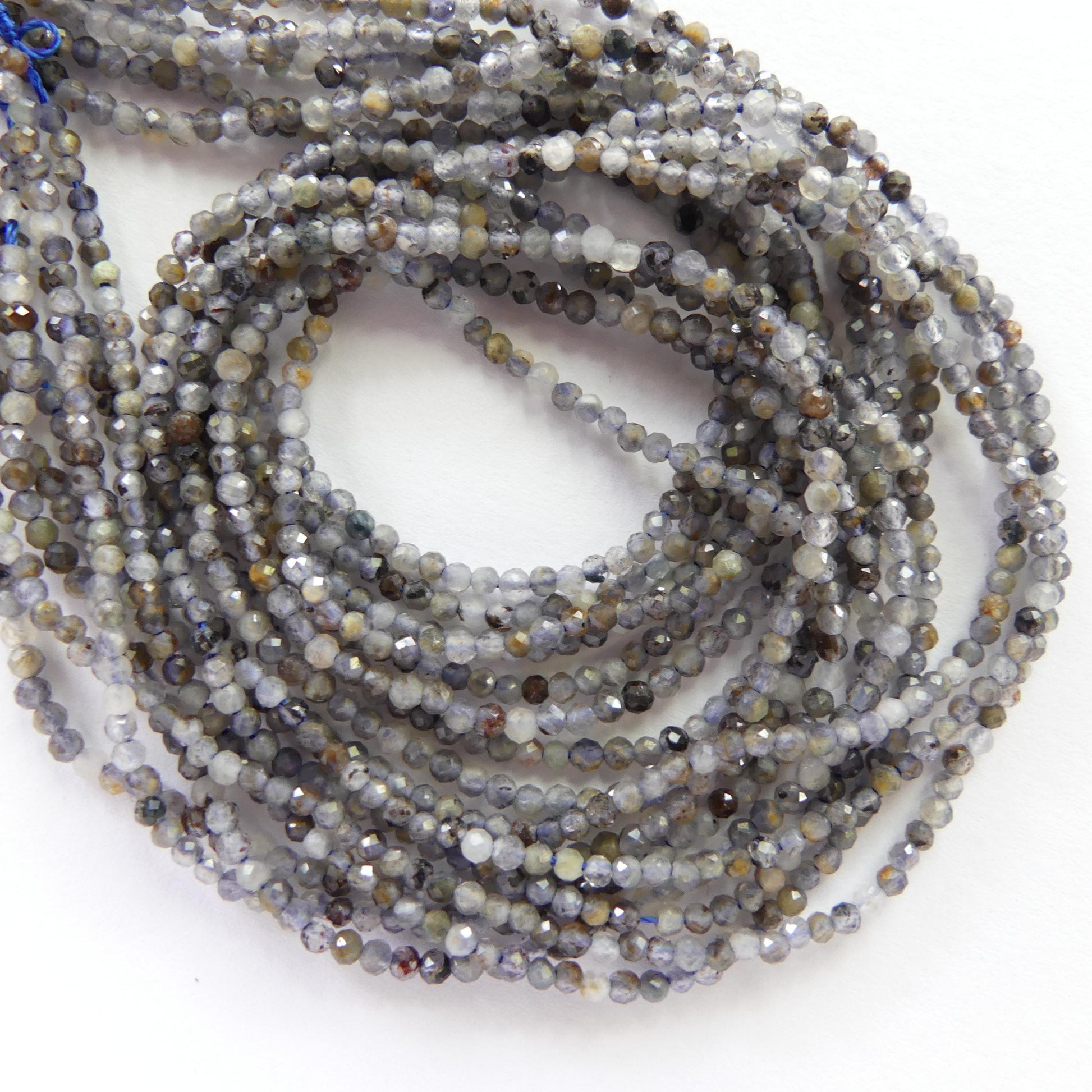 2mm Cordierite Micro Faceted Beads Genuine Beads 15" Sparkly Gemstone Beads Iolite Beading Crafter Gift for Jewelry Making Gift