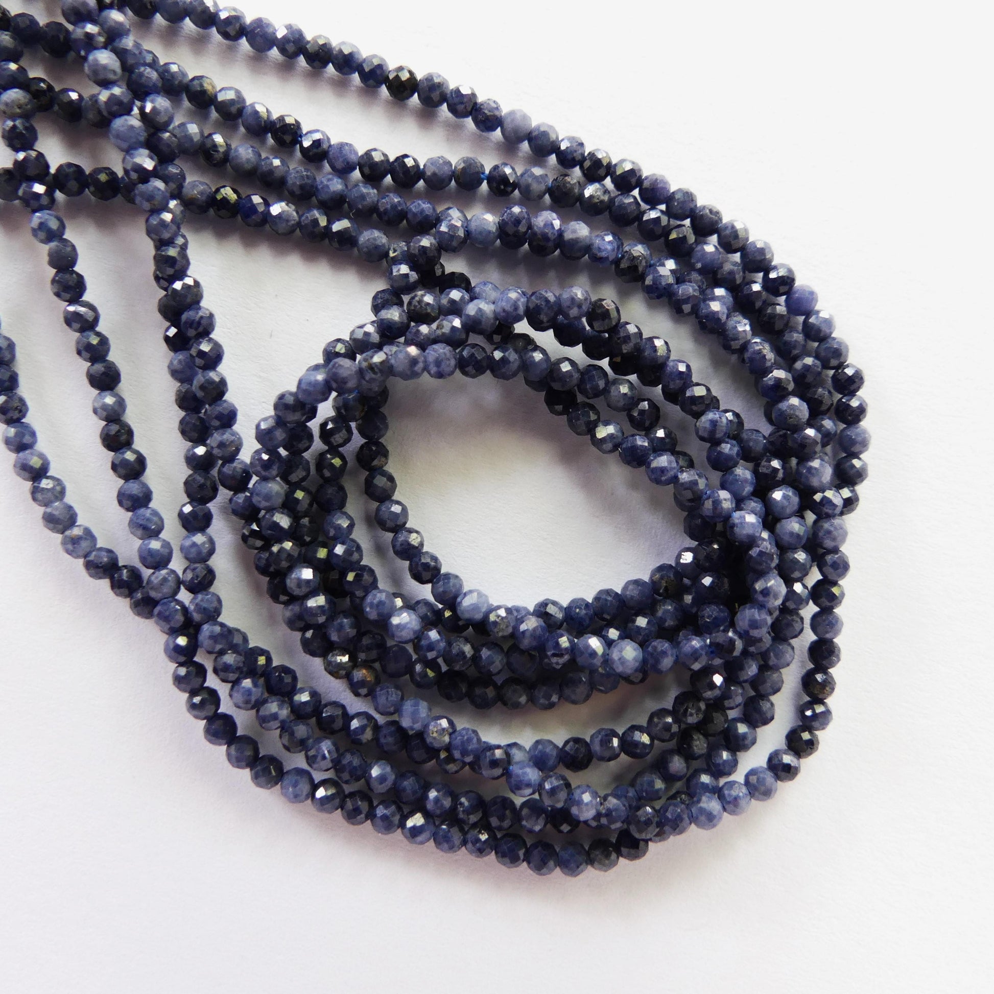 2mm Natural Raw Sapphire Beads Micro Faceted 15" Genuine Gemstone Beads Jewelry Making Beading Craft Gift September Birthstone