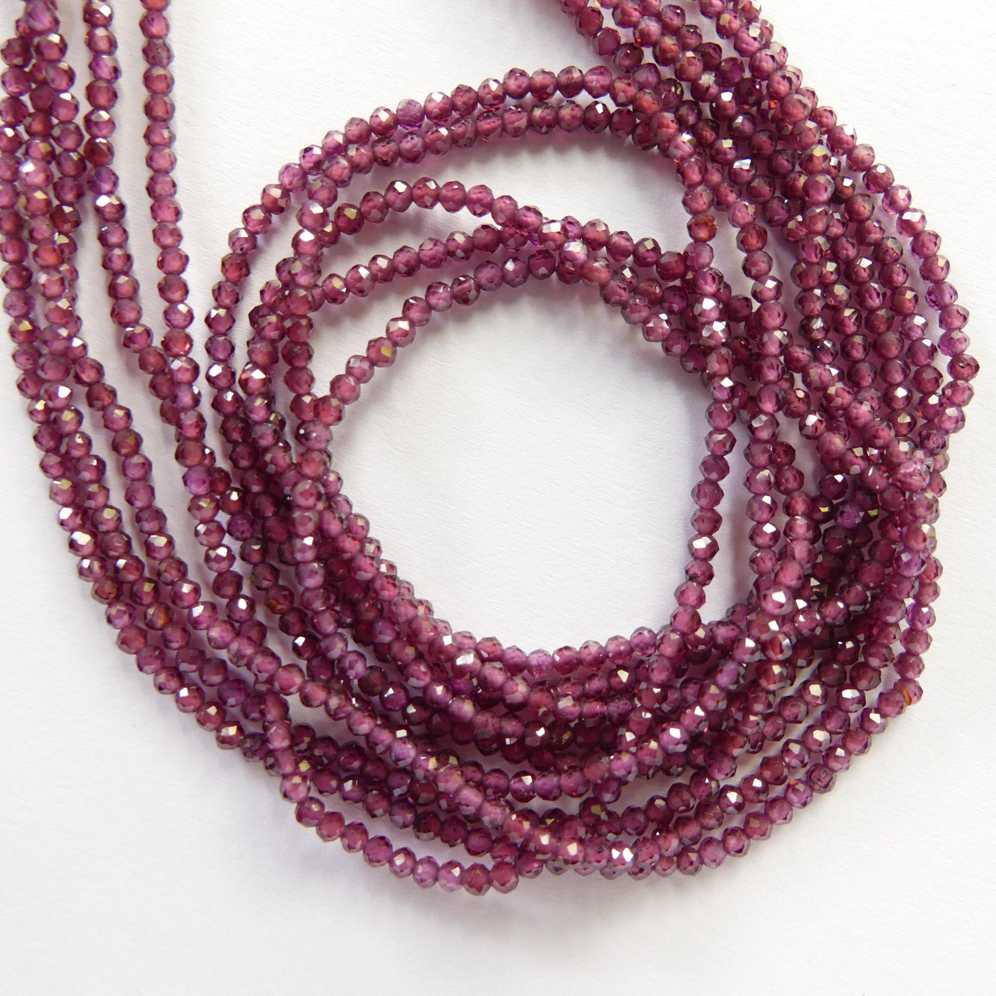 2mm AAA Rhodolite Garnet Beads Faceted Beads 15" Natural Purple Garnet Gemstone Beads Beading Crafter Gift