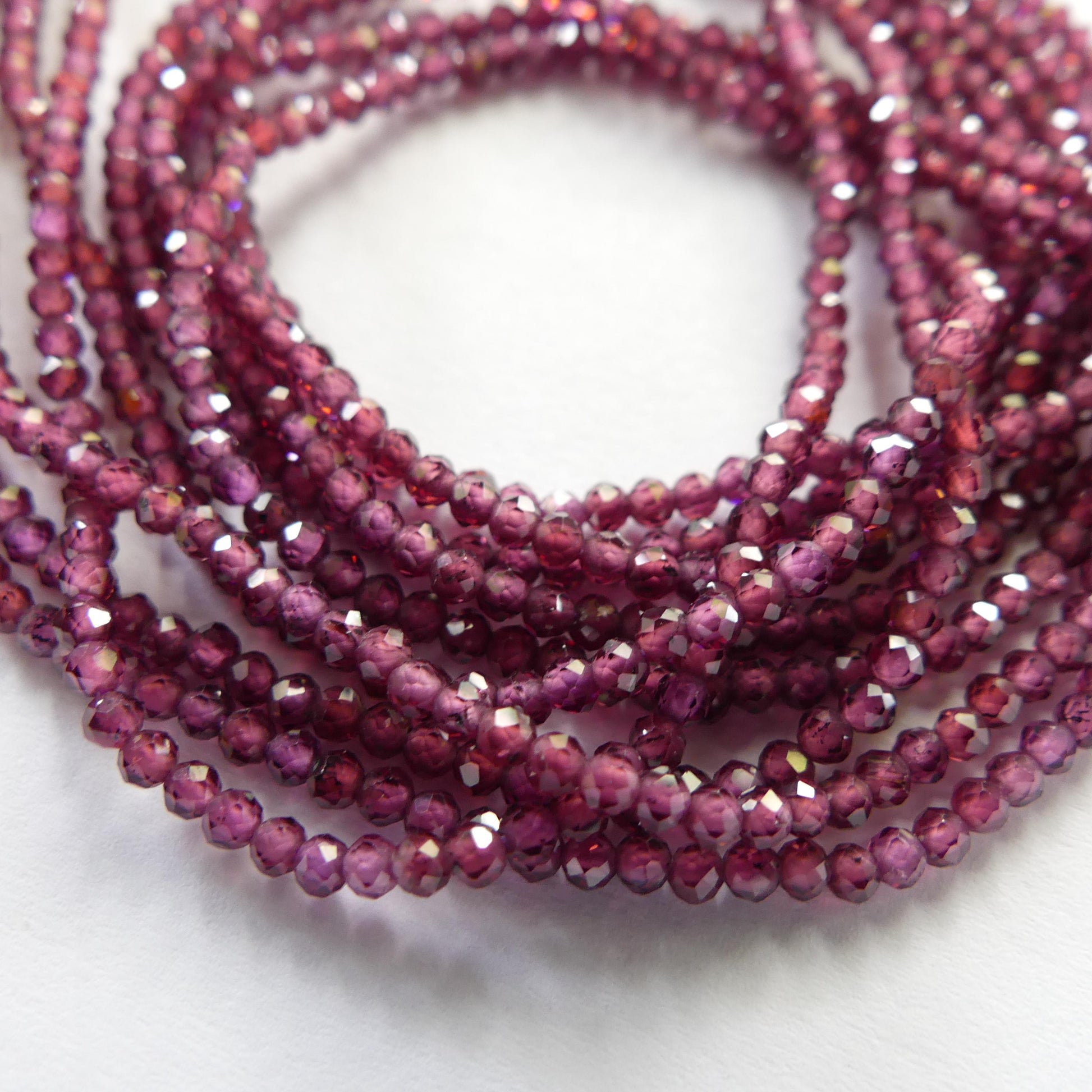 2mm AAA Rhodolite Garnet Beads Faceted Beads 15" Natural Purple Garnet Gemstone Beads Beading Crafter Gift