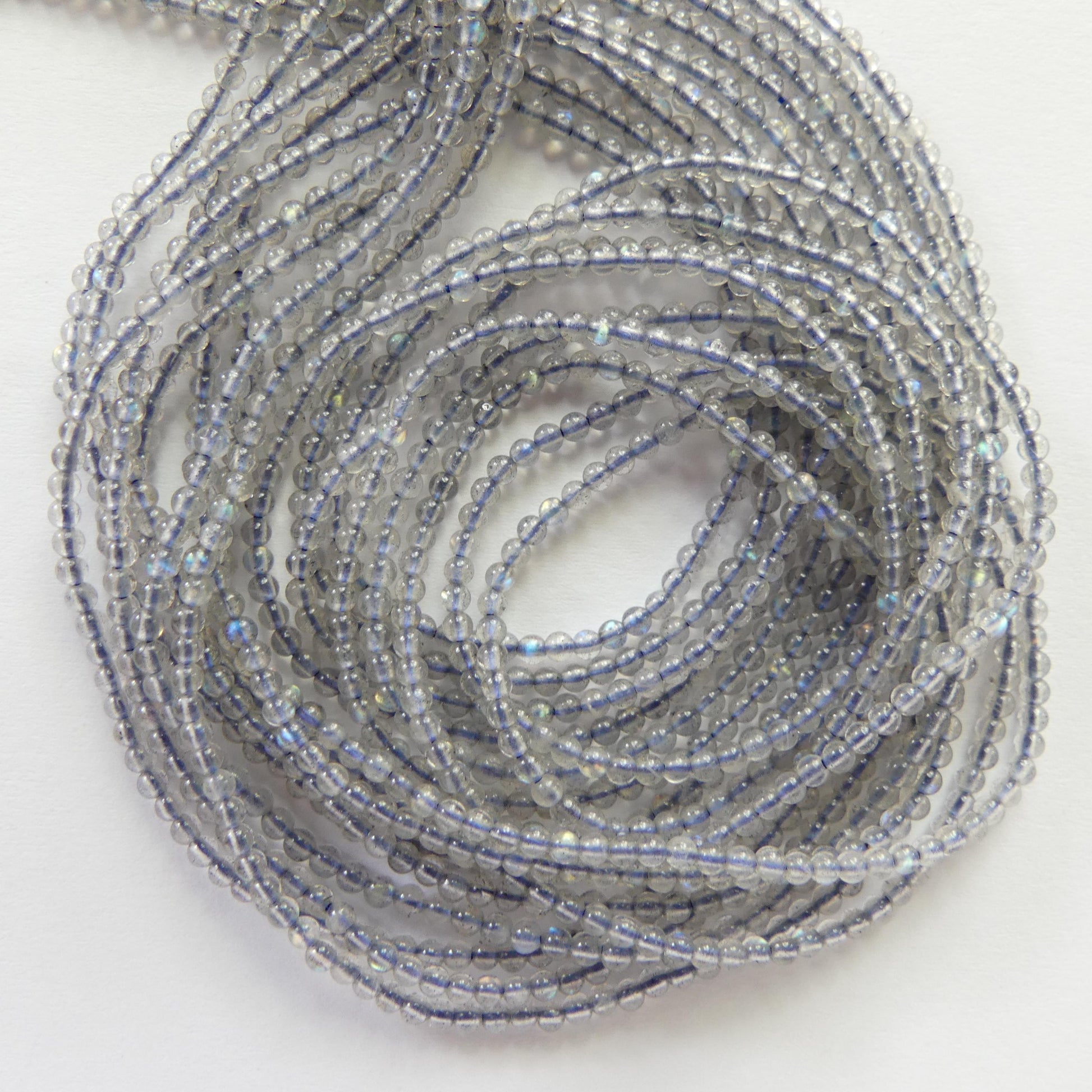 2mm AAA Labradorite Smooth Beads Genuine Blue Flash Beads 15" Gemstone Beads for DIY Jewelry Making Crafter Gift Beading
