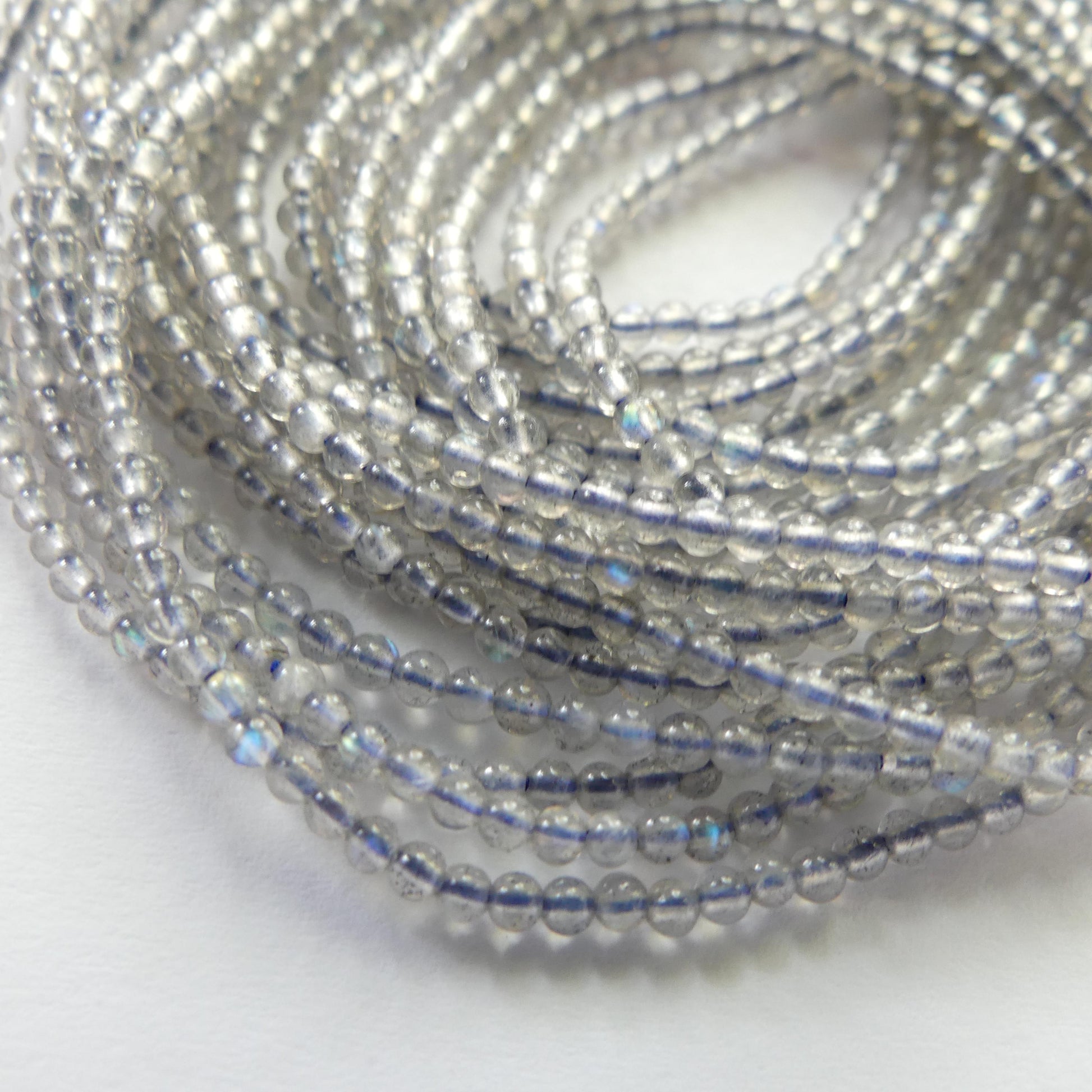 2mm AAA Labradorite Smooth Beads Genuine Blue Flash Beads 15" Gemstone Beads for DIY Jewelry Making Crafter Gift Beading