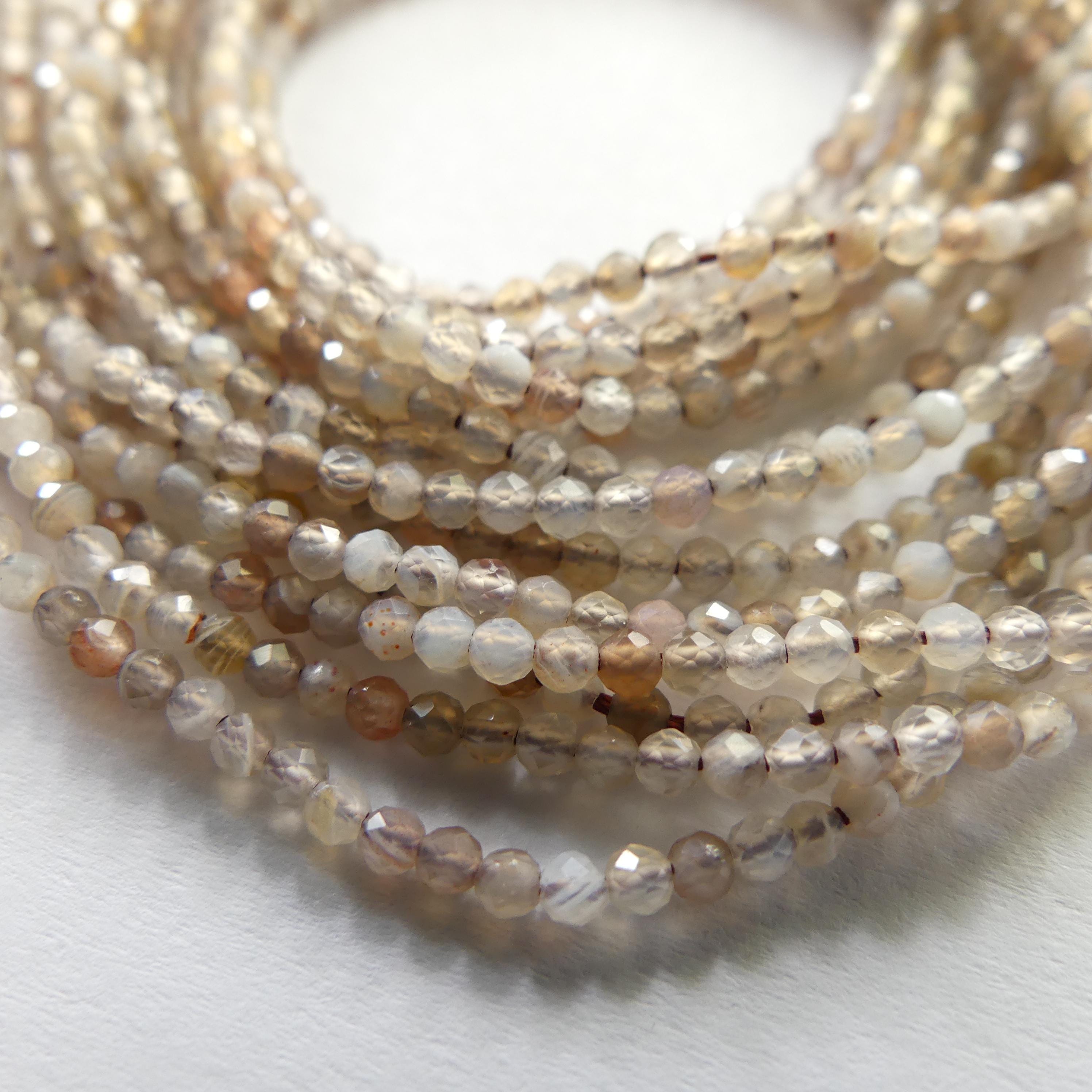 1.9mm Botswana Agate Beads Faceted Genuine Tiny Agate Beads 15" Gemstone Beads for Jewelry Making Beading Gift for crafter