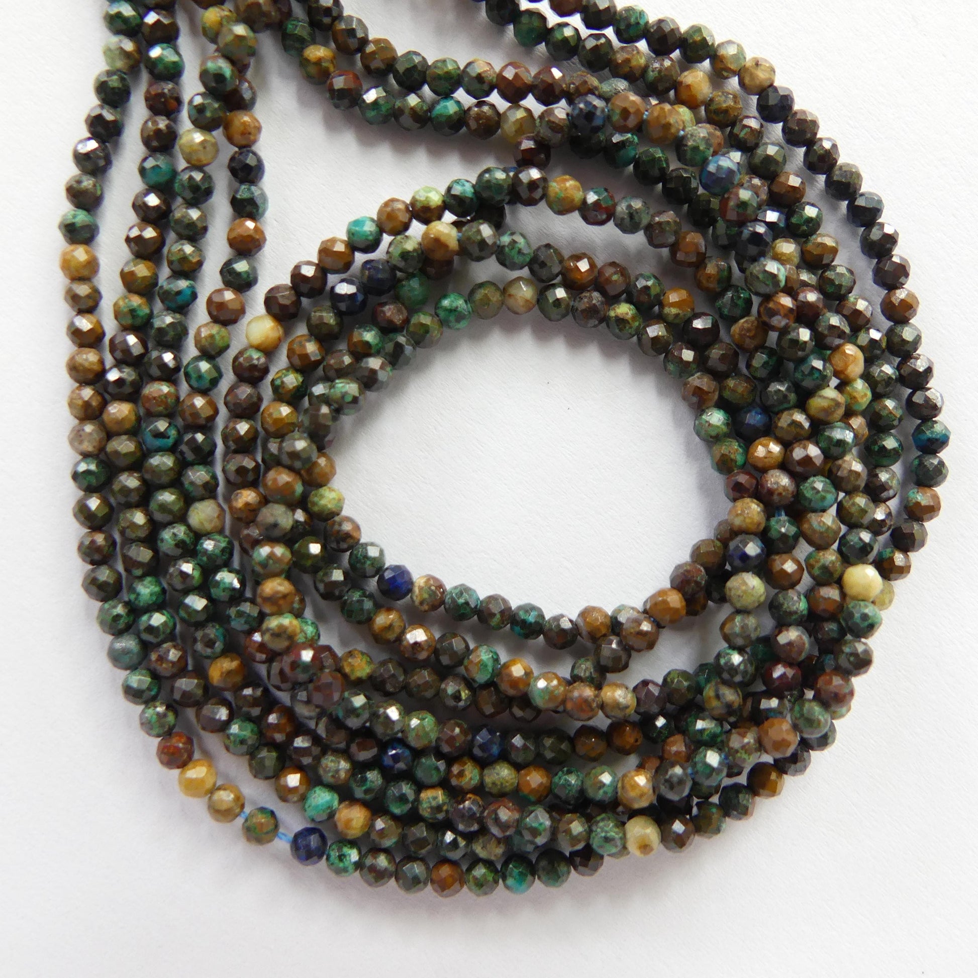 2mm Chrysocolla Beads Micro Faceted 15" Brown Chrysocolla Gemstone Beads Beading Crafter Gift DIY Jewelry making
