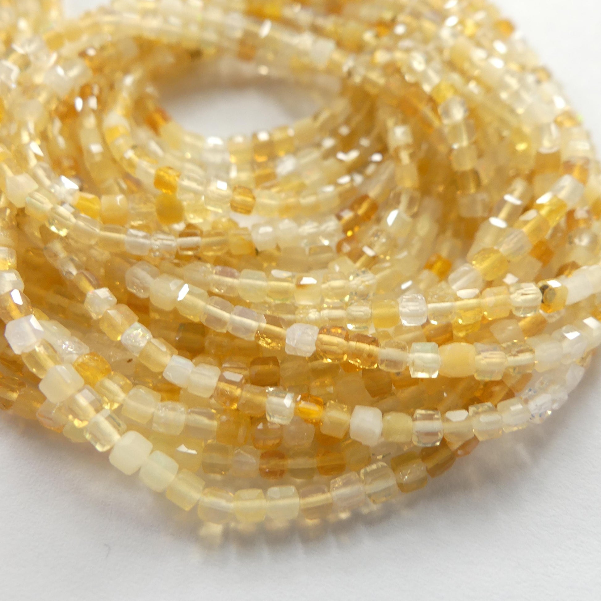 2mm Yellow Opal Beads Cube 15" Opal Genuine Gemstone Beads Natural Opal for Jewelry Making Beading Craft Gift Beads October birthstone