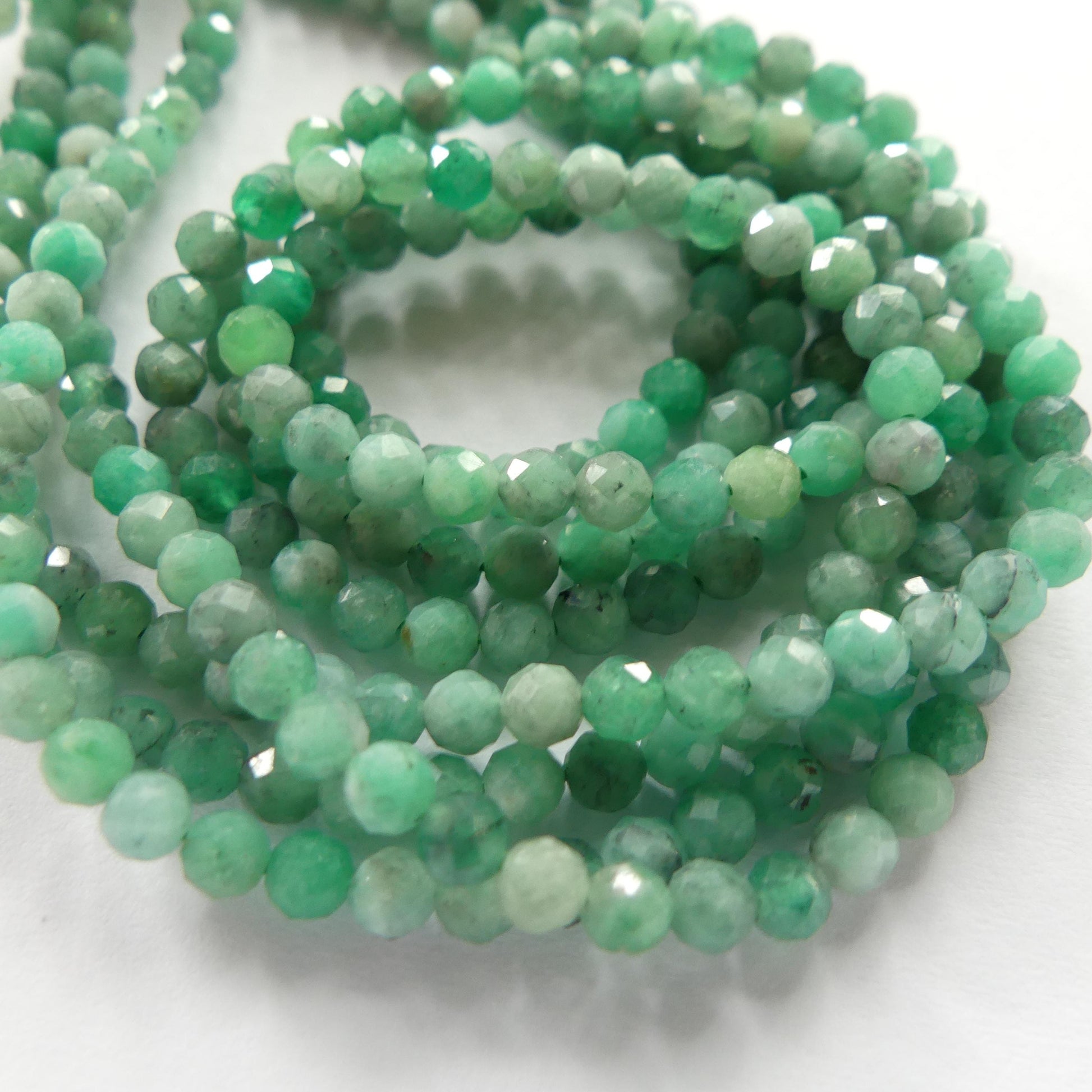 3mm 4mm AAA Natural Emerald Beads Micro Faceted 15" Raw Emerald Genuine Gemstone Beads Genuine Emerald for Jewelry Making Beading Craft Gift
