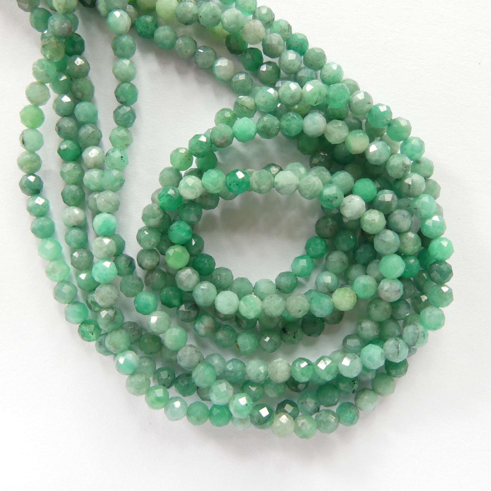 3mm 4mm AAA Natural Emerald Beads Micro Faceted 15" Raw Emerald Genuine Gemstone Beads Genuine Emerald for Jewelry Making Beading Craft Gift