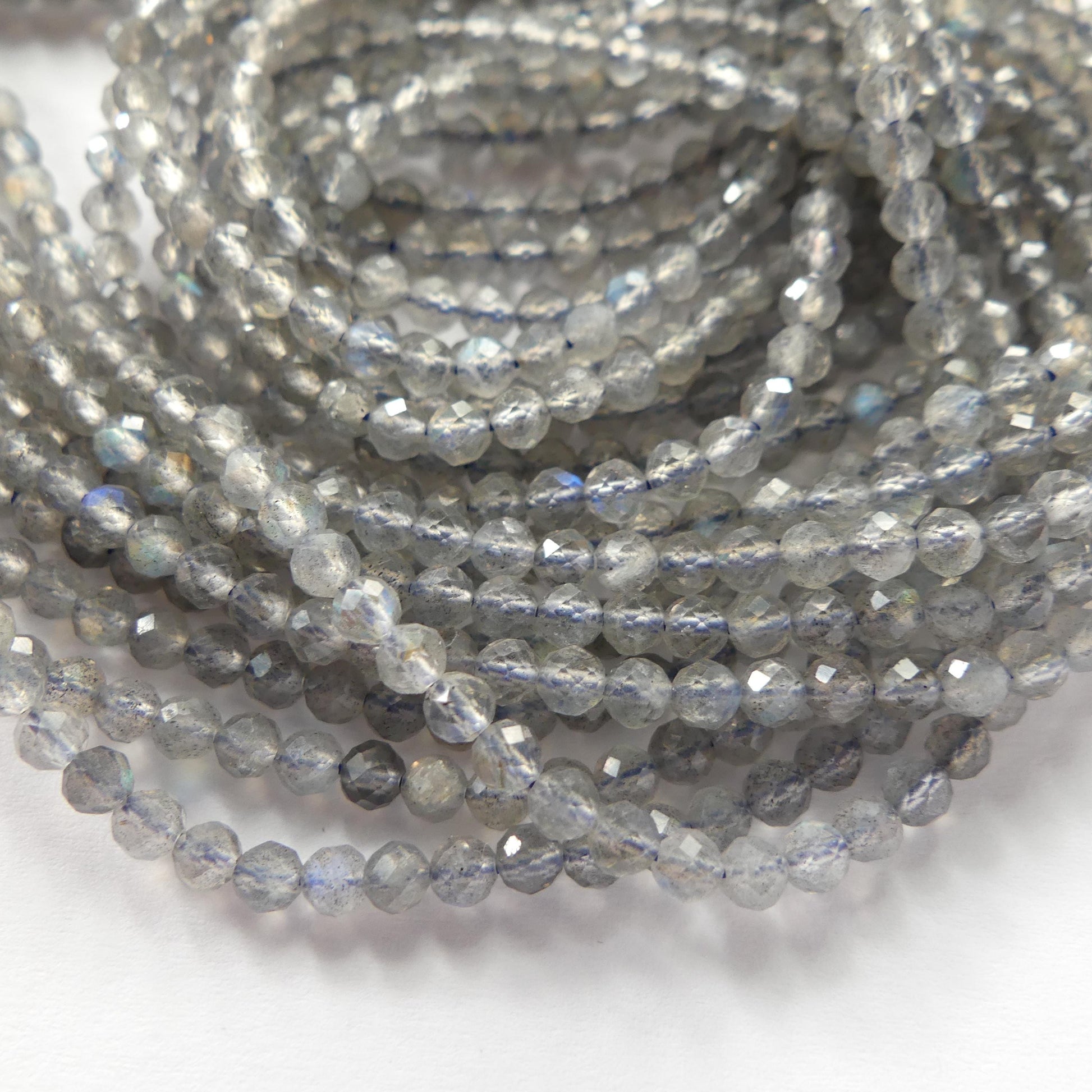 3mm AAA Labradorite Micro Faceted Beads Genuine Blue Flash Beads 15" Sparkly Gemstone Beads for DIY Jewelry Making Crafter Gift