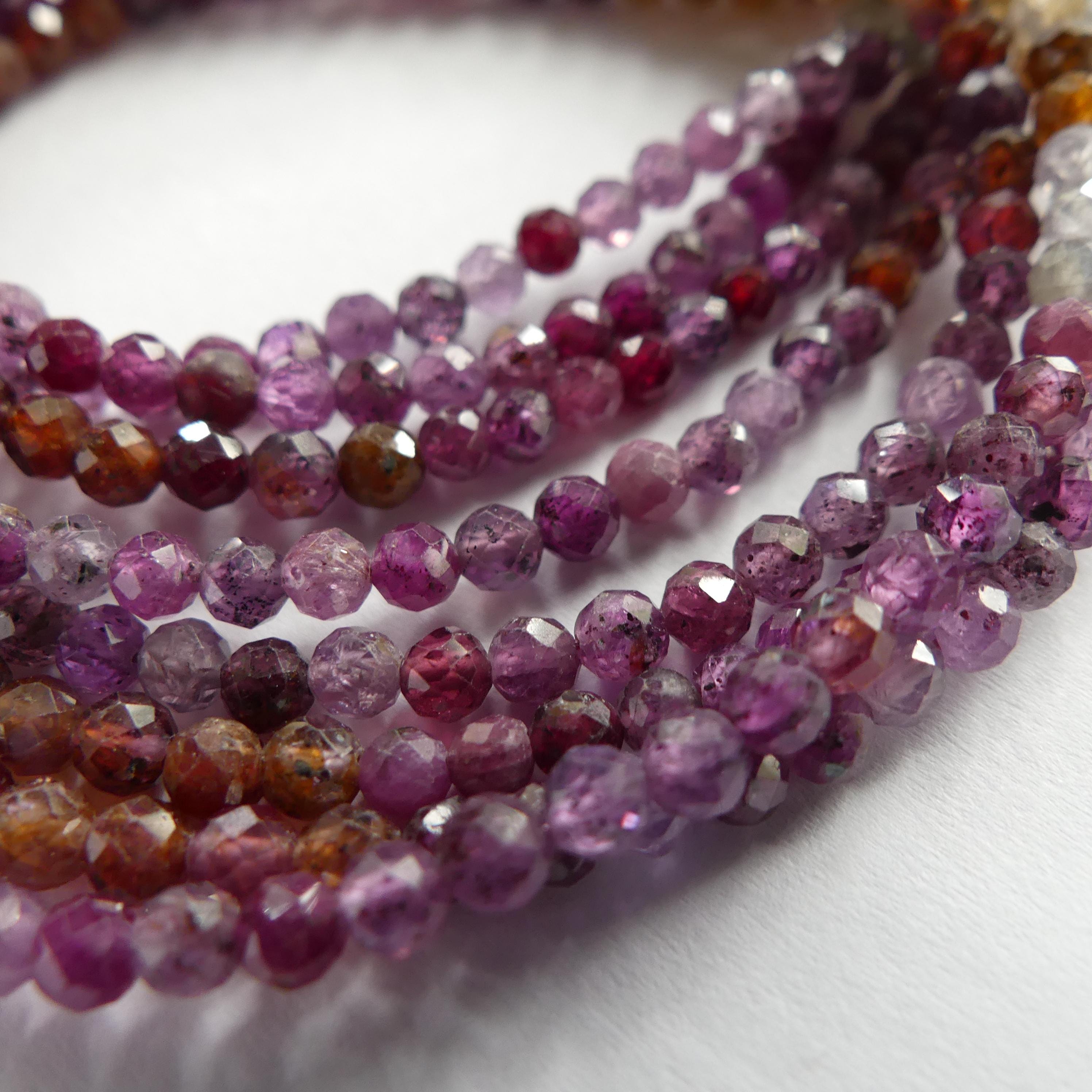 3mm Ruby Beads Yellow Sapphire Montana Faceted Beads Genuine Small Beads 15" Gemstone Beads for Jewelry Making July Birthstone September