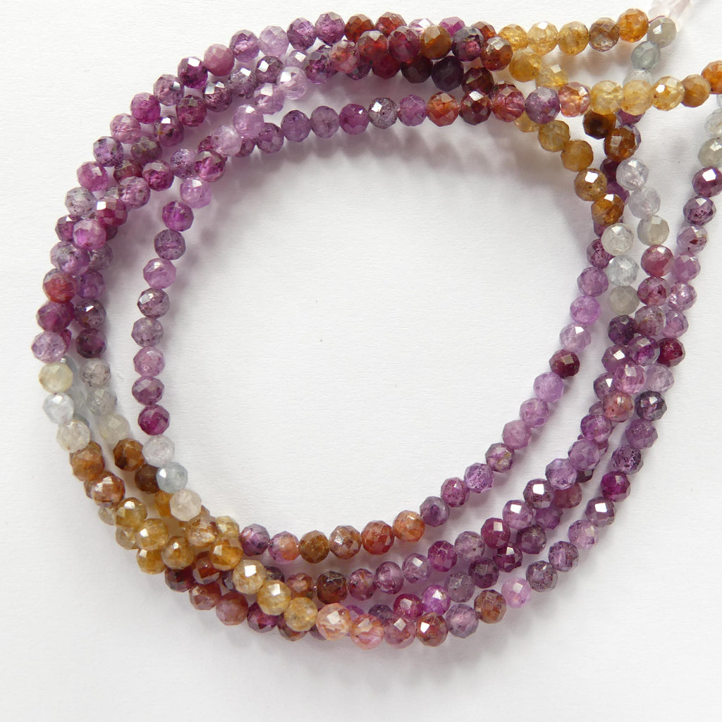 3mm Ruby Beads Yellow Sapphire Montana Faceted Beads Genuine Small Beads 15" Gemstone Beads for Jewelry Making July Birthstone September