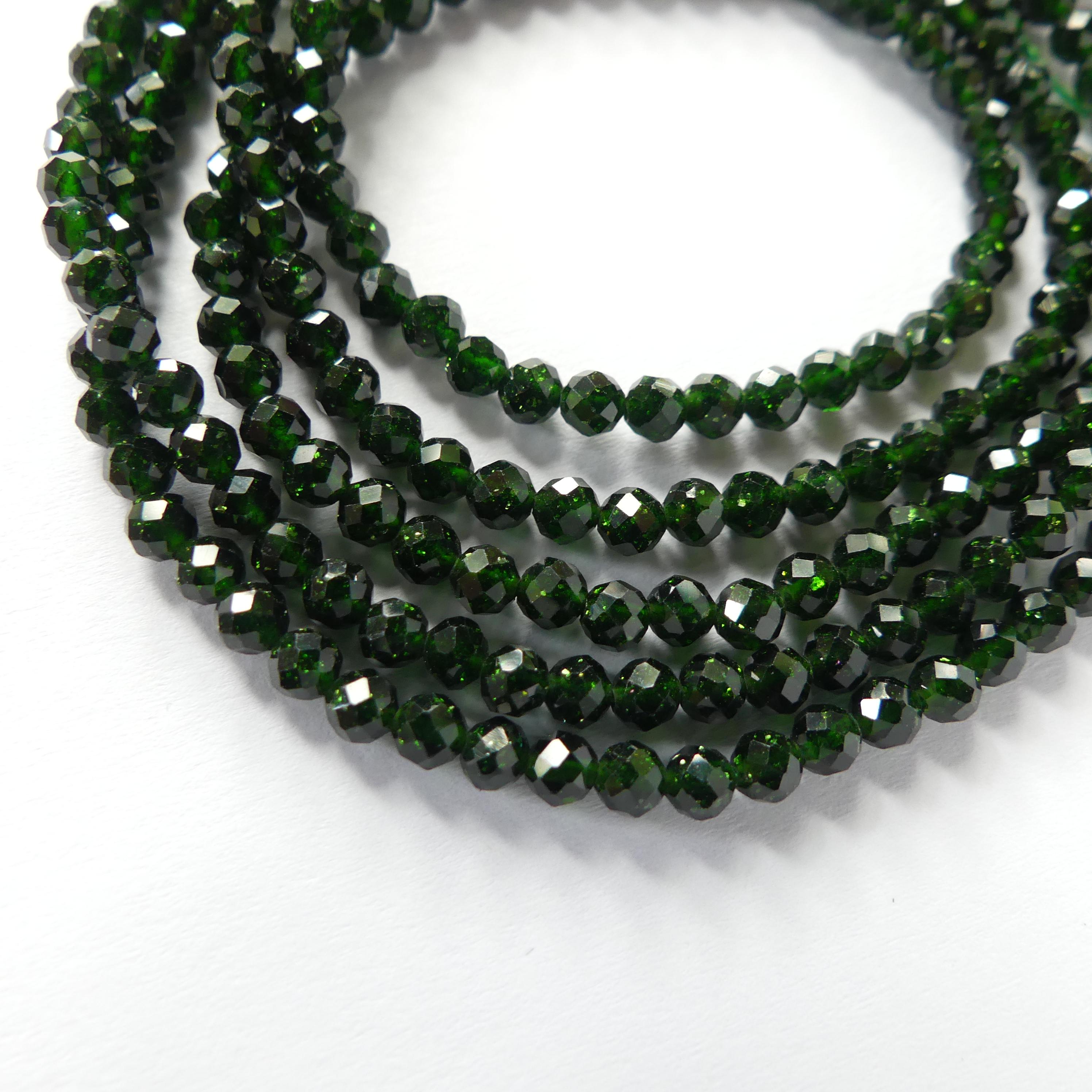 3mm Green Goldstone Faceted Beads 15" Sparkly Green Sandstone Gemstone Beads Jewelry Making Beading Craft Gift Good Luck