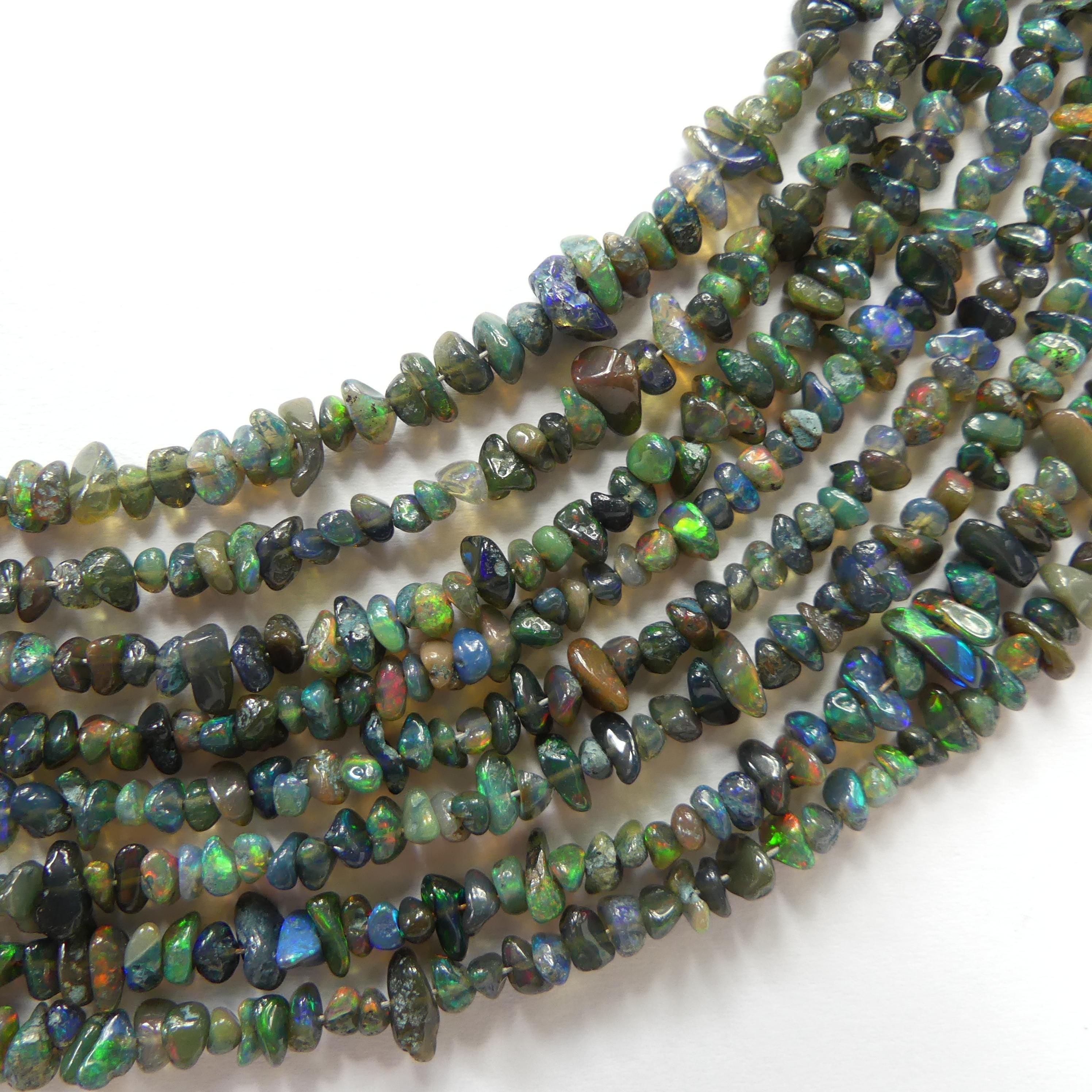 2mm 5mm Black Ethiopian Opal Beads 6" Tiny Raw Black Opal Beads Genuine Natural Opal Jewelry Making Beading Craft Gift October Birthstone