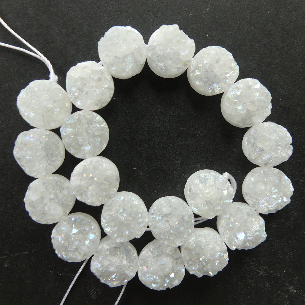 10mm Druzy Agate Beads 7.5" Round Druzy Beads Sparkly Square Druzy Beads for Jewelry Making Beading Craft Gift