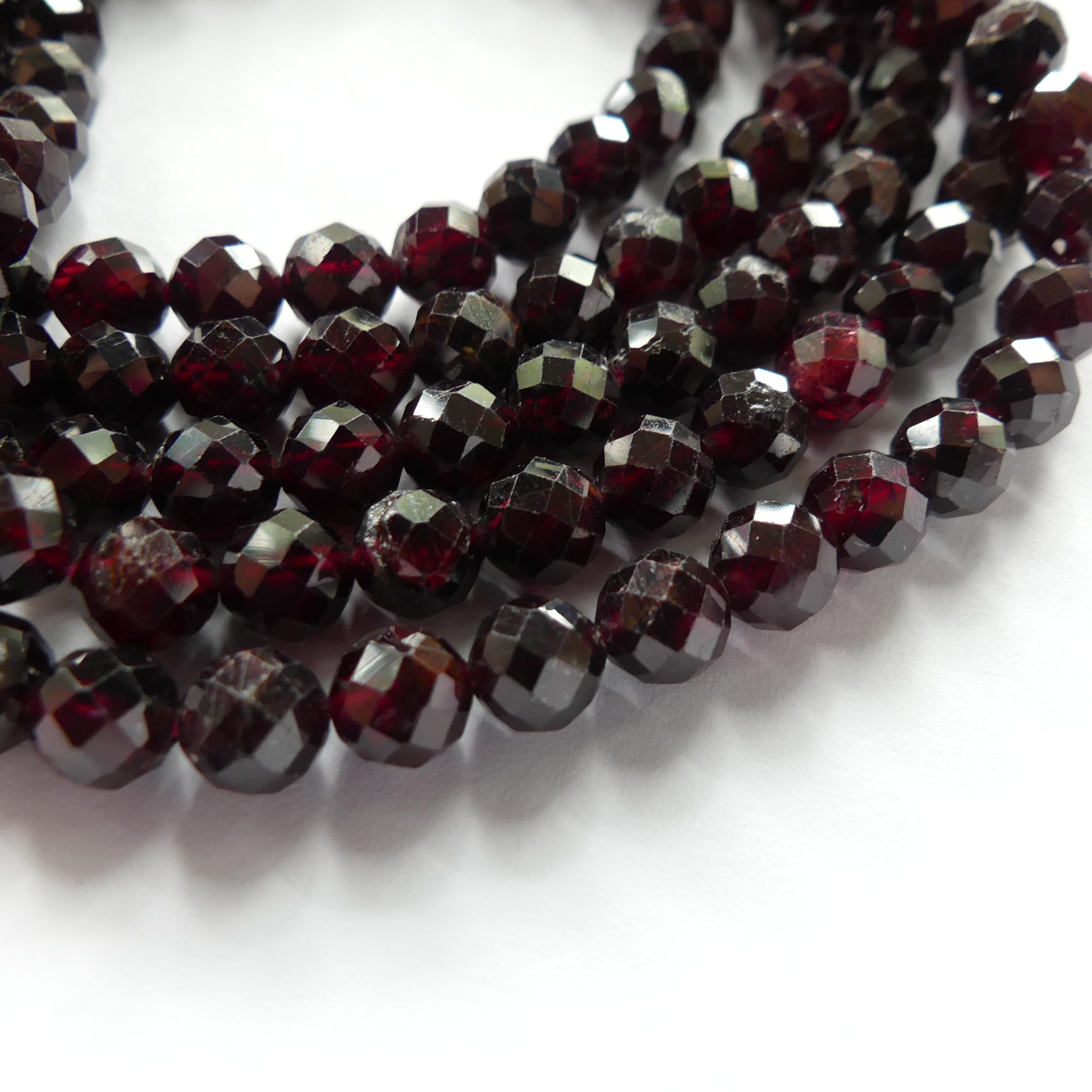 6mm Pyrope Garnet Beads Faceted Beads 15" Natural Dark Red Garnet Gemstone Beads Beading Crafter Gift January Birthstone