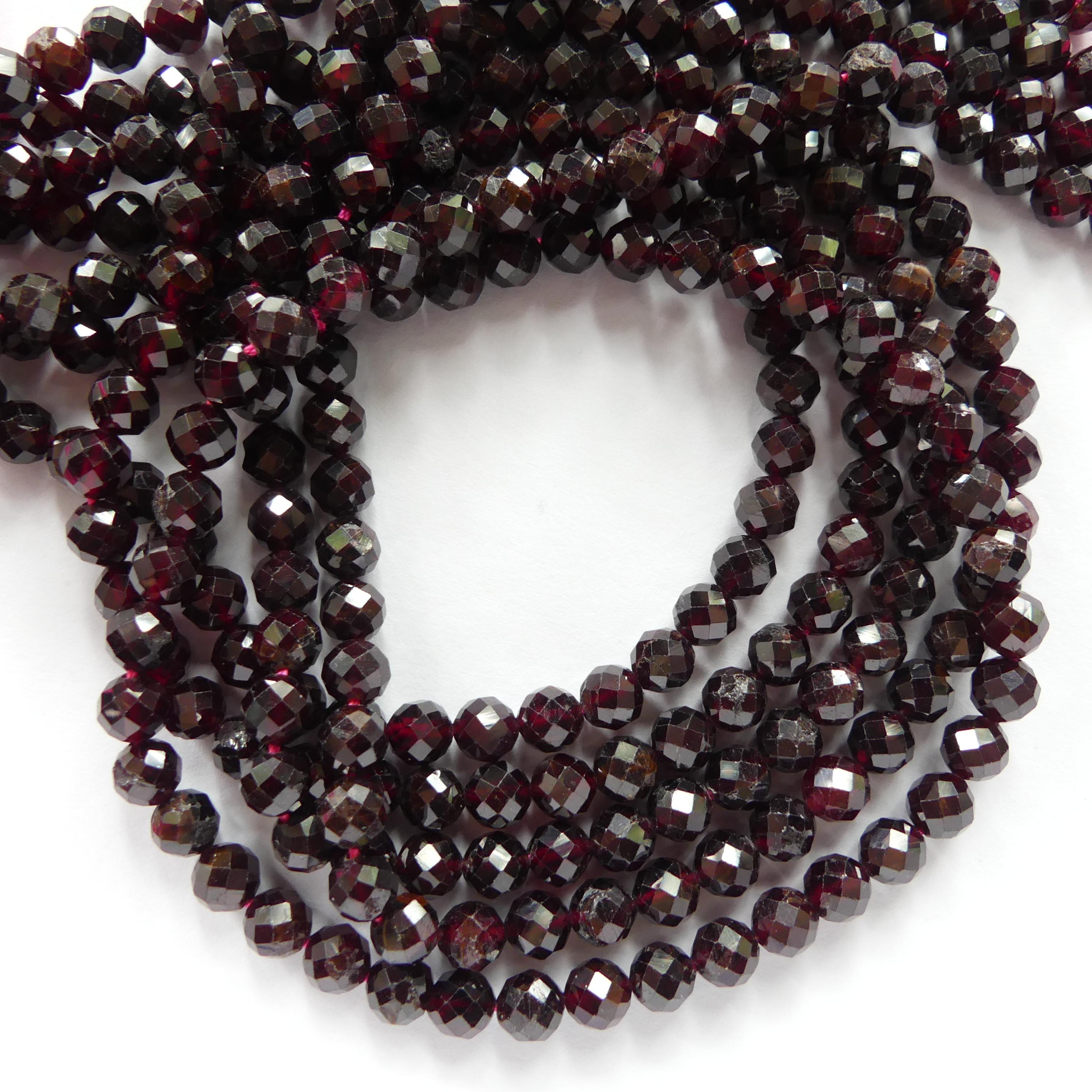 6mm Pyrope Garnet Beads Faceted Beads 15" Natural Dark Red Garnet Gemstone Beads Beading Crafter Gift January Birthstone