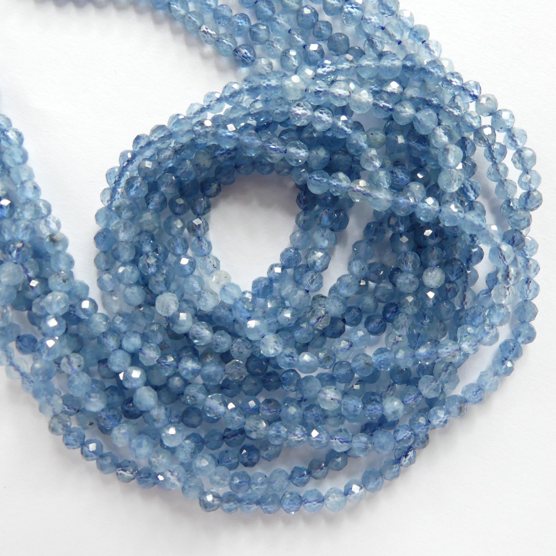 3mm AAA Santa Maria Aquamarine Beads Faceted 15" Natural Genuine Gemstone Beads for Jewelry Making Beading Craft Gift Beads March Birthstone