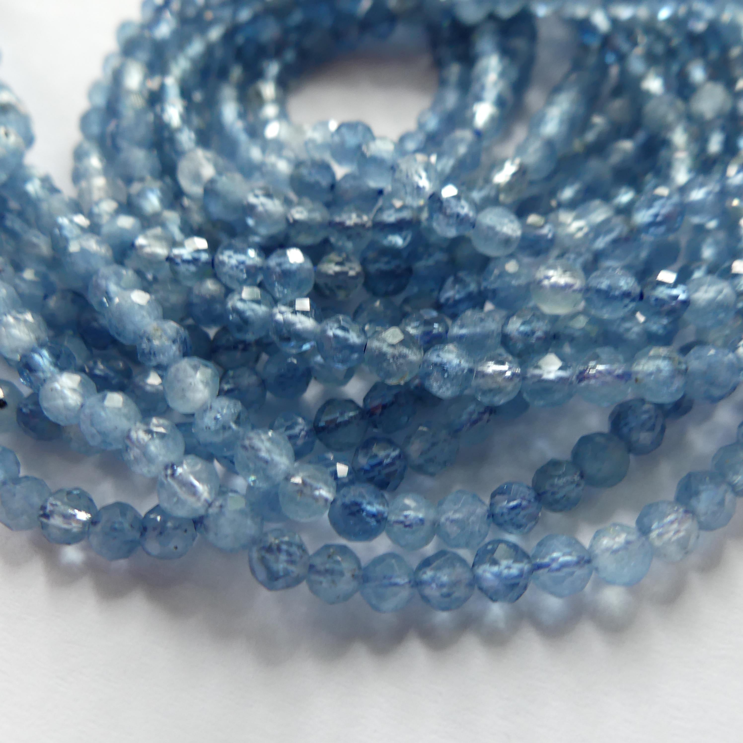 3mm AAA Santa Maria Aquamarine Beads Faceted 15" Natural Genuine Gemstone Beads for Jewelry Making Beading Craft Gift Beads March Birthstone