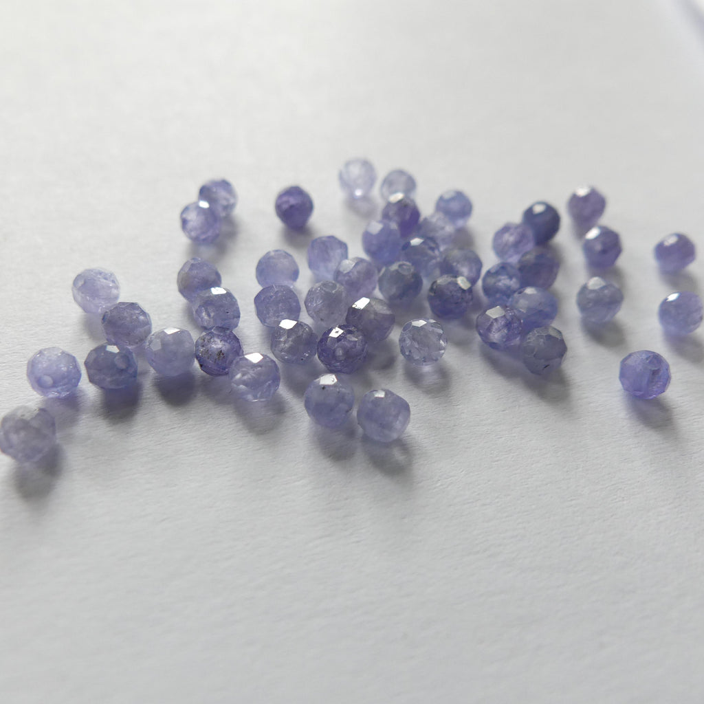 3mm Tanzanite Beads Micro Faceted Beads 15" Natural Tanzanite Gemstone Beads Beading Crafter Gift December Birthstone