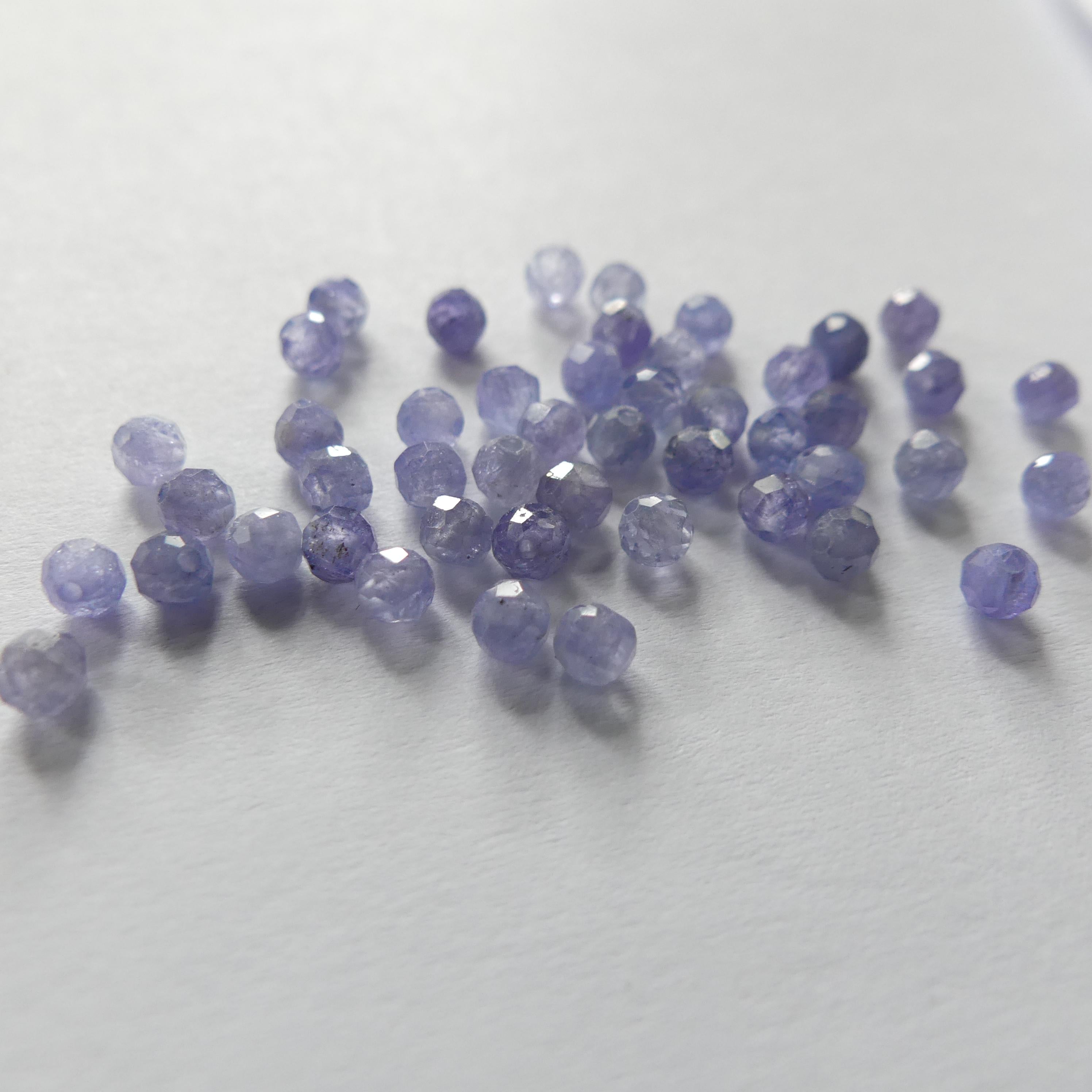 3mm Tanzanite Beads Micro Faceted Beads 15" Natural Tanzanite Gemstone Beads Beading Crafter Gift December Birthstone