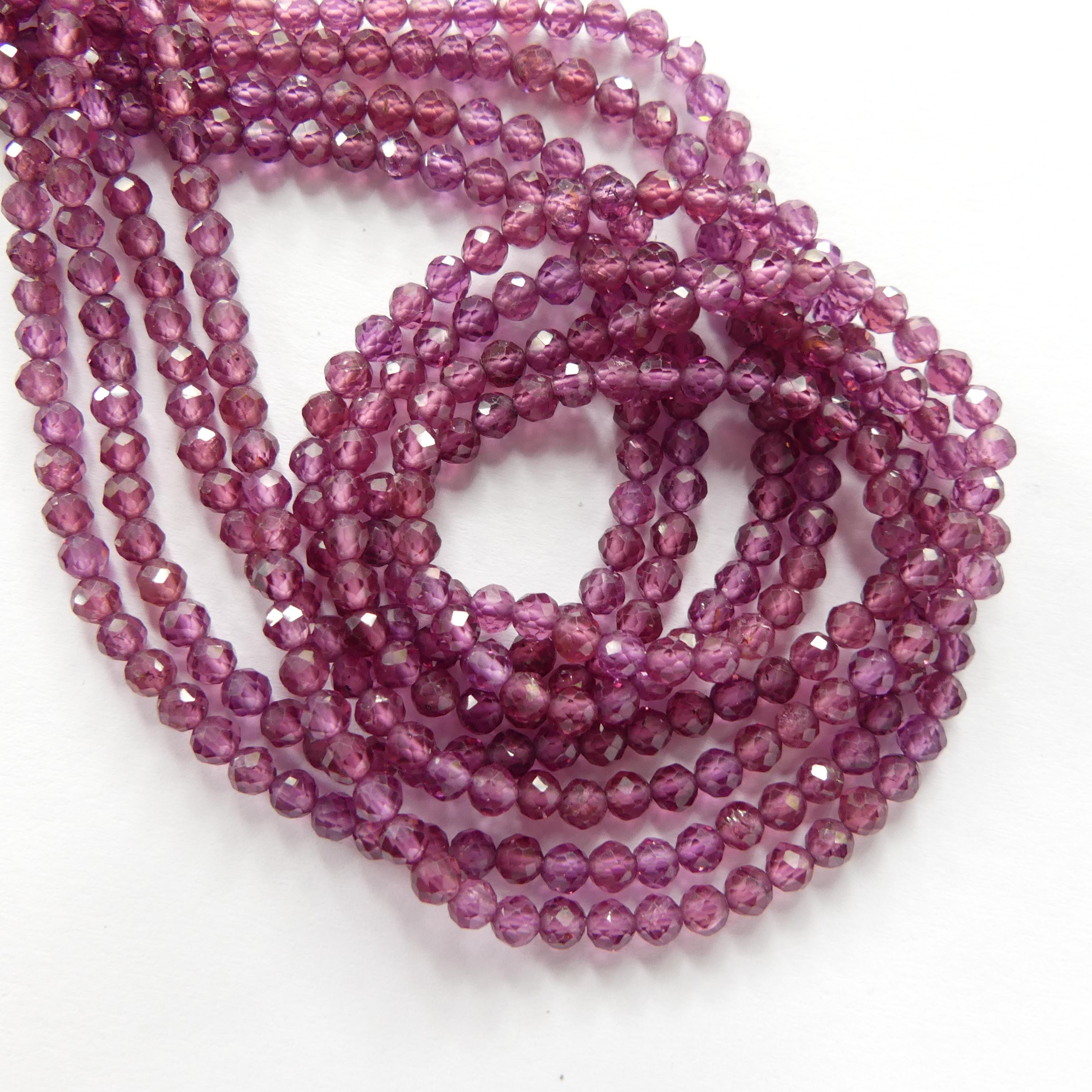 3mm 3.5mm AAA Pink Garnet Beads Faceted Beads 15" Natural Light Rhodolite Garnet Gemstone Beads Beading Crafter Gift