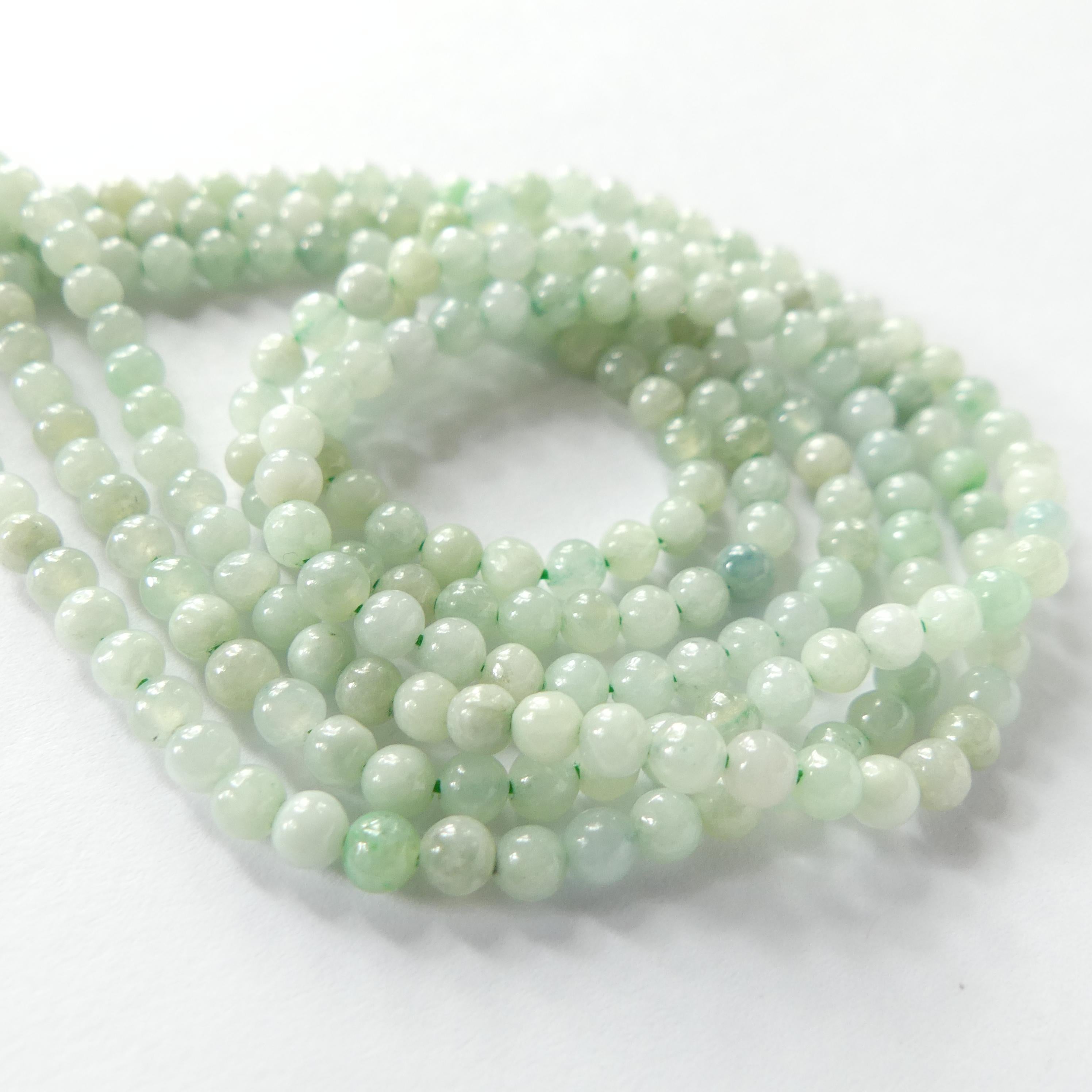 3mm Burma Jade Beads 15" Burma Jadeite Genuine Gemstone Beads Natural Jade for Jewelry Making Beading Craft Gift Beads